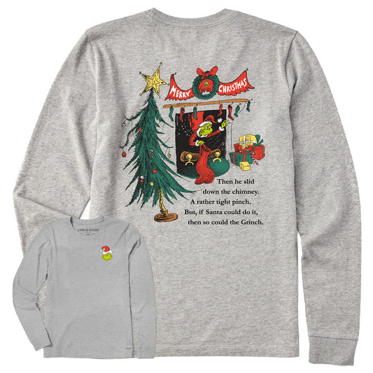 Women's Grinch Fireplace Long Sleeve Crusher Tee