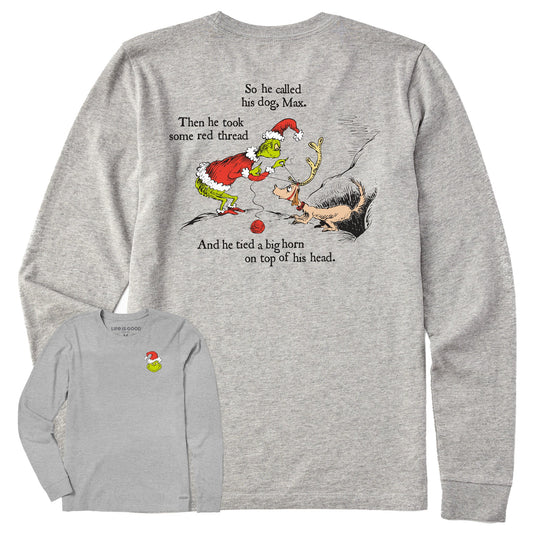 Women's Grinch & Max  Big Horns Long Sleeve Crusher Tee