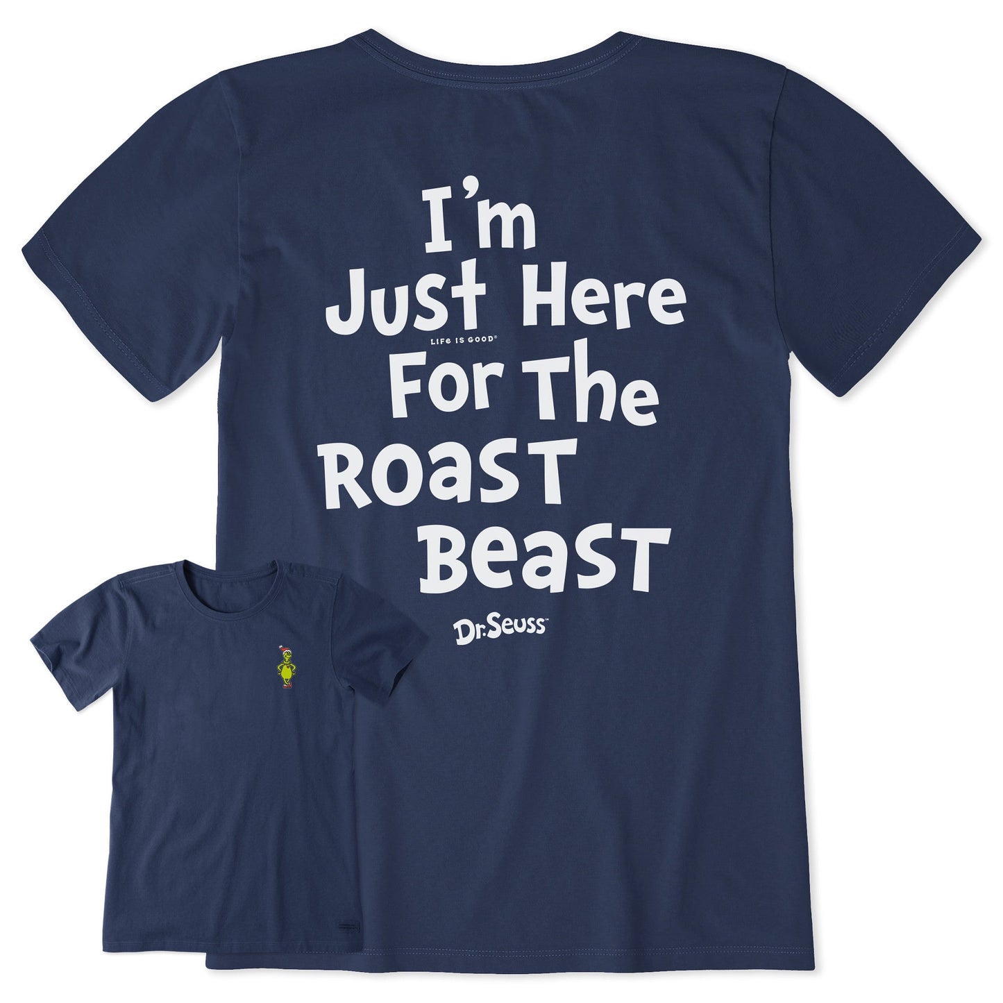 Women's Grinch Here for the Roast Beast Short Sleeve Crusher Tee