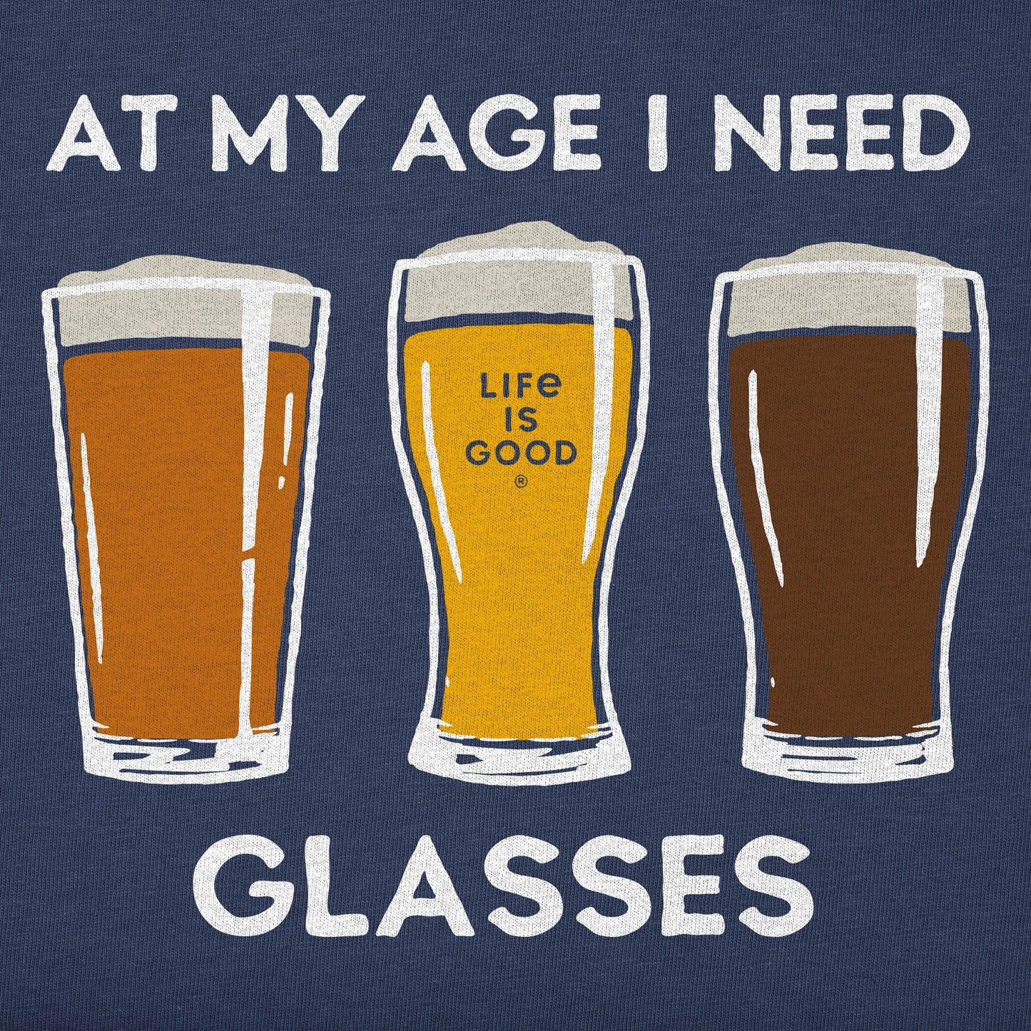 Men's At My Age Beer Glasses Short Sleeve Tee
