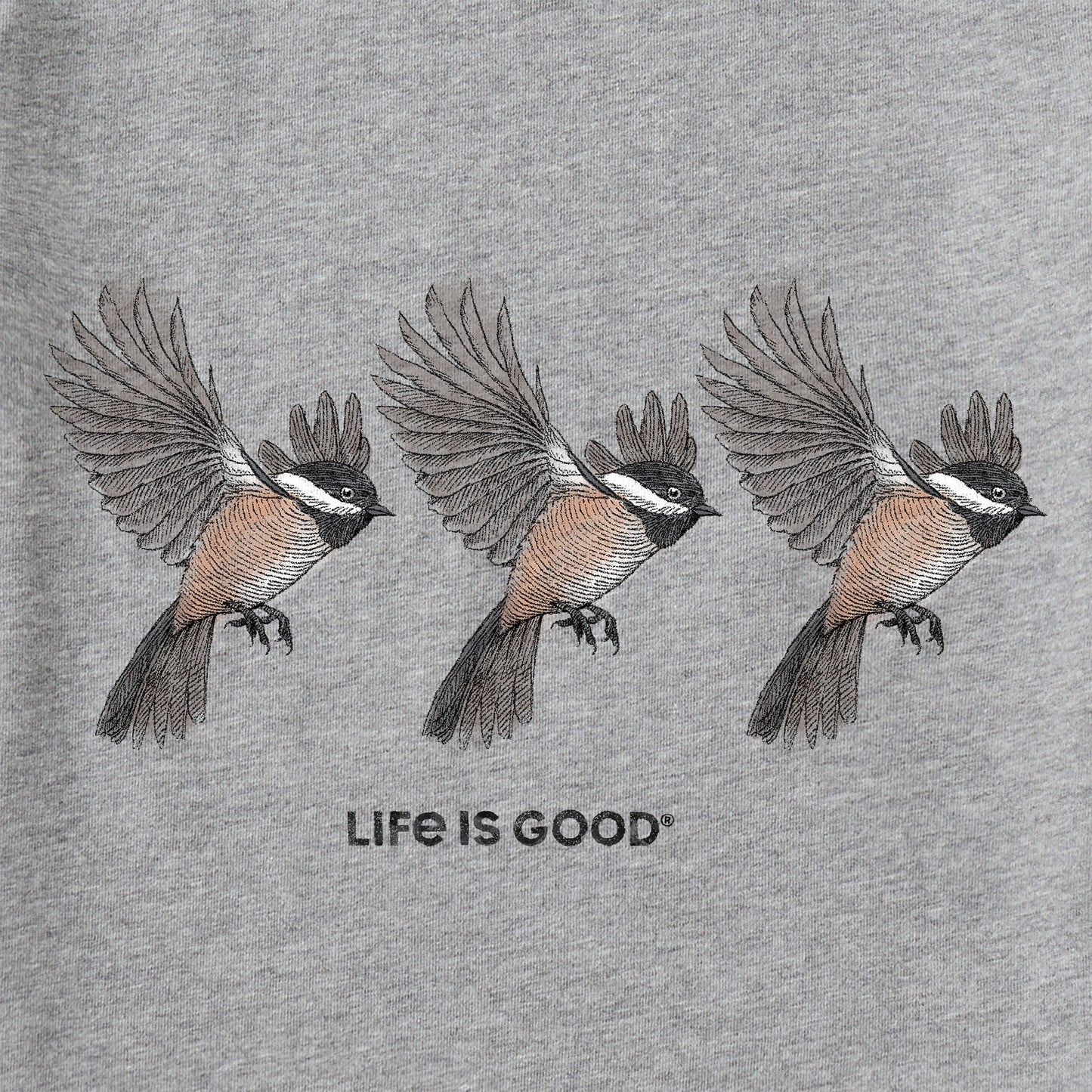 Women's Three Chickadees Short Sleeve Vee