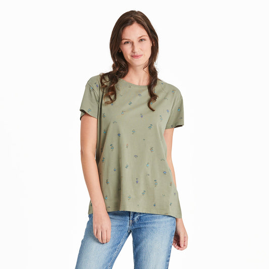 Women's Hippie Mushroom Pattern Crusher-LITE Easy Tee