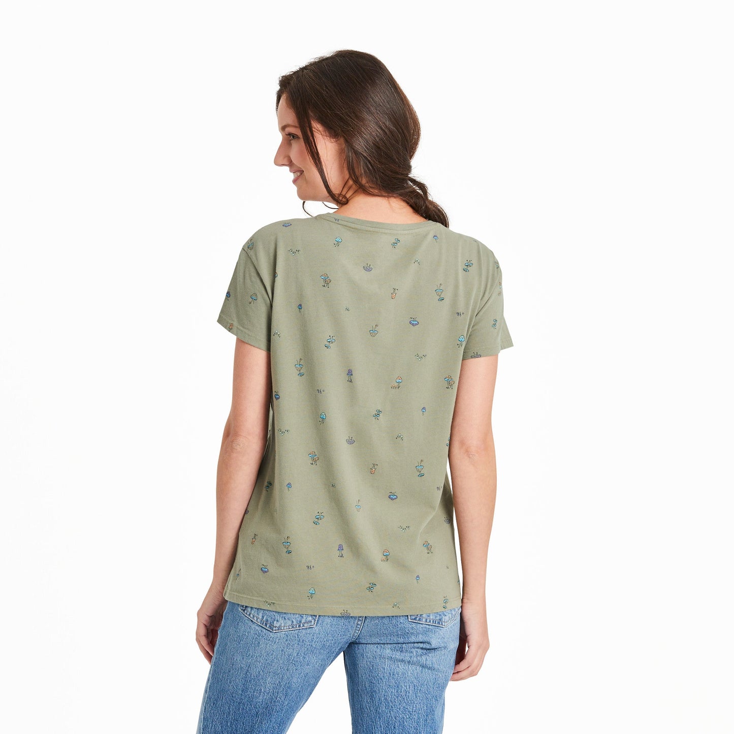 Women's Hippie Mushroom Pattern Crusher-LITE Easy Tee