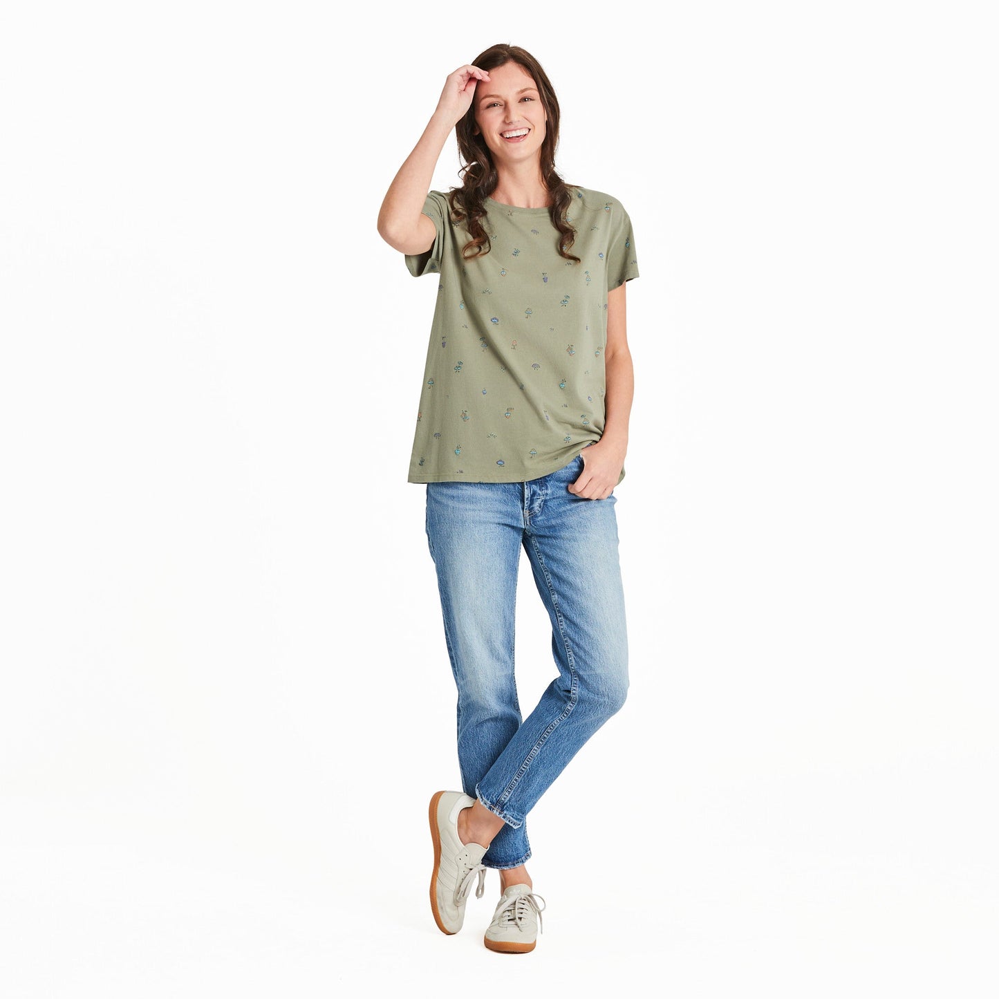 Women's Hippie Mushroom Pattern Crusher-LITE Easy Tee