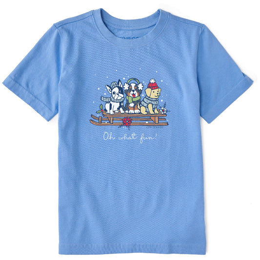 Kids Oh What Fun Winter Puppies Short Sleeve Crusher Tee