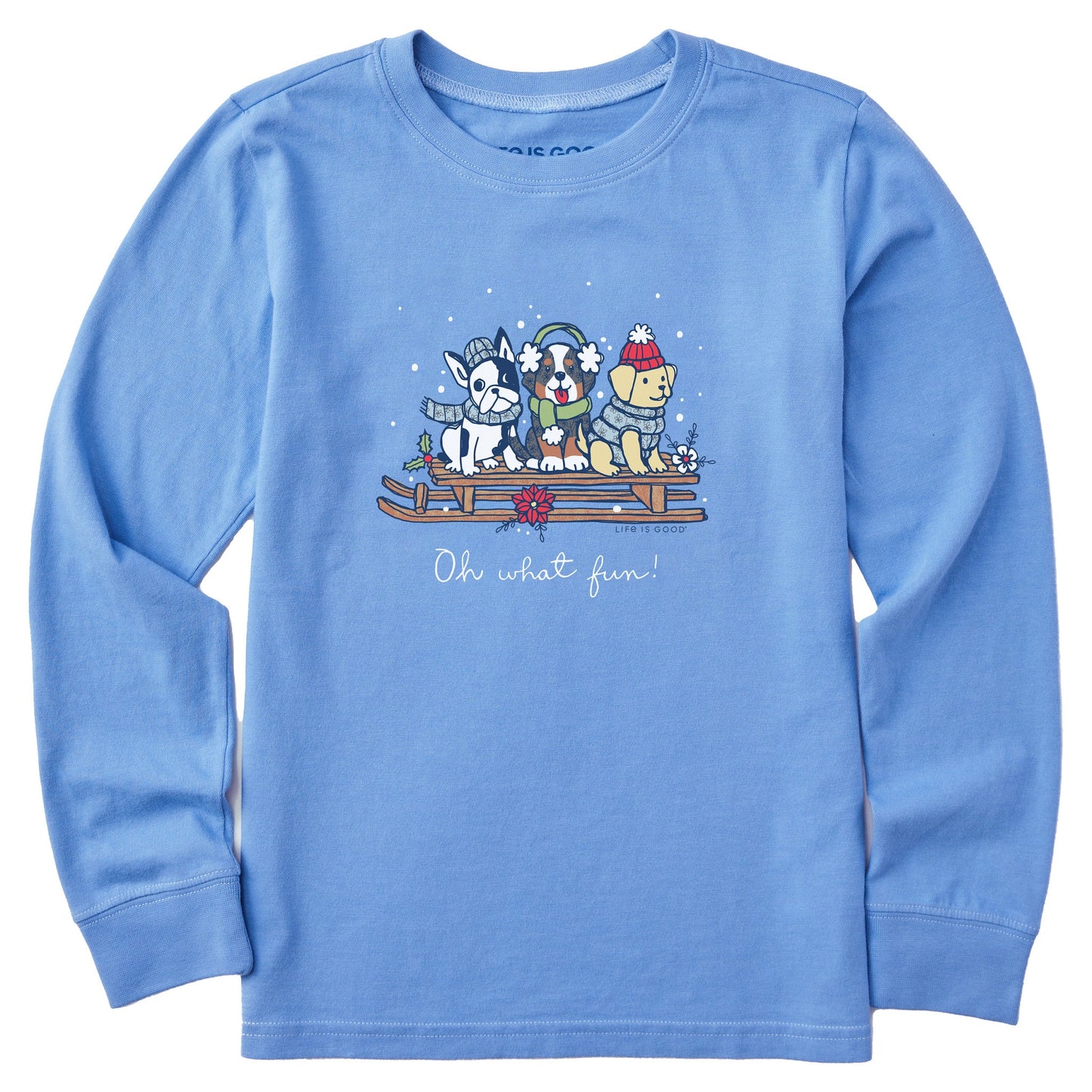 Kids Oh What Fun Winter Puppies Long Sleeve Crusher Tee