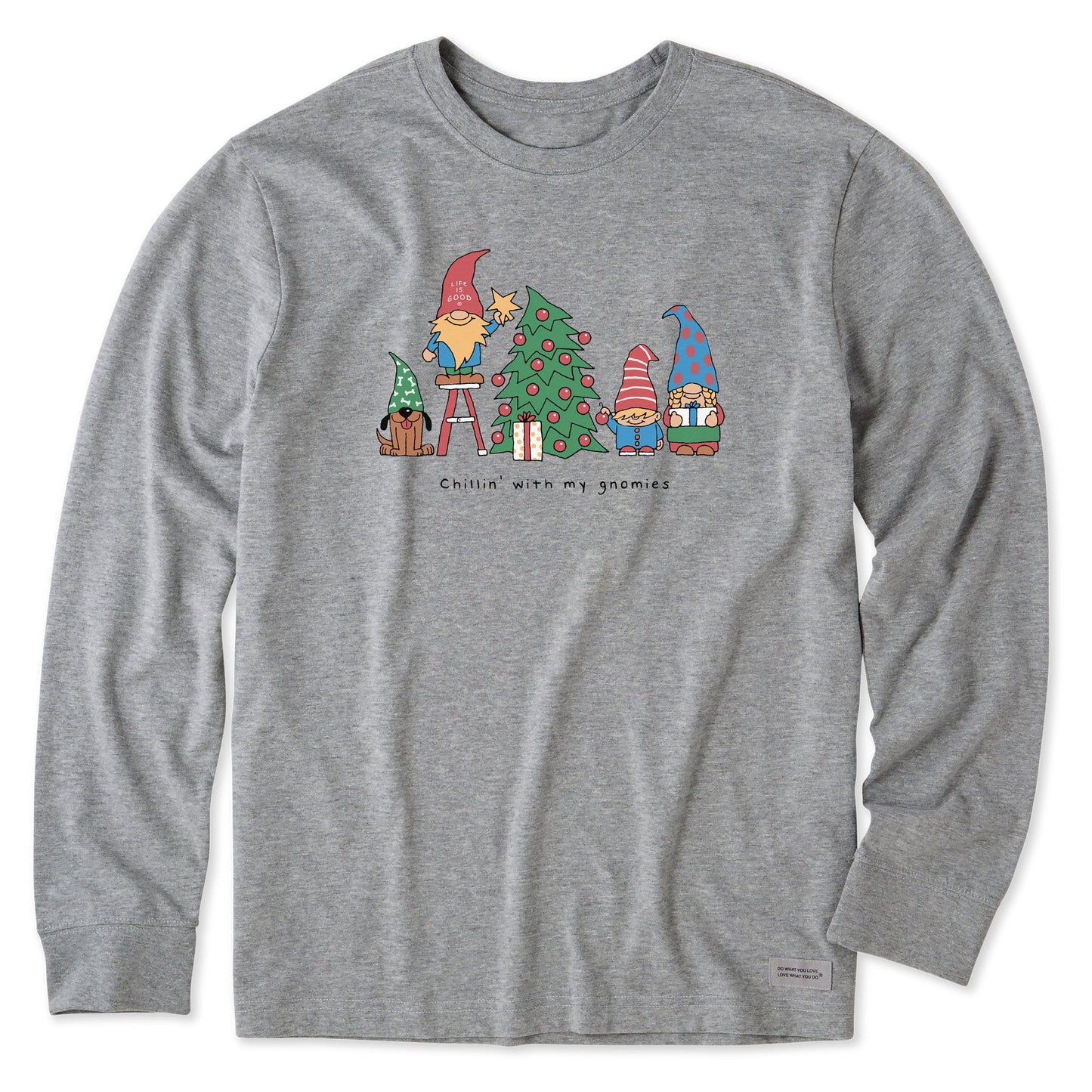 Men's Chillin' with my Gnomies Tree Long Sleeve Crusher Tee