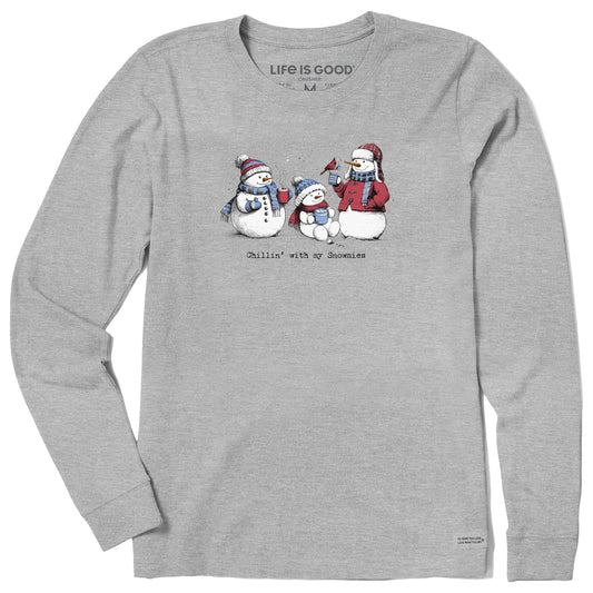 Women's Chillin' with my Snowmies Long Sleeve Crusher Tee