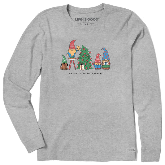 Women's Chillin' with my Gnomies Tree Long Sleeve Crusher Tee