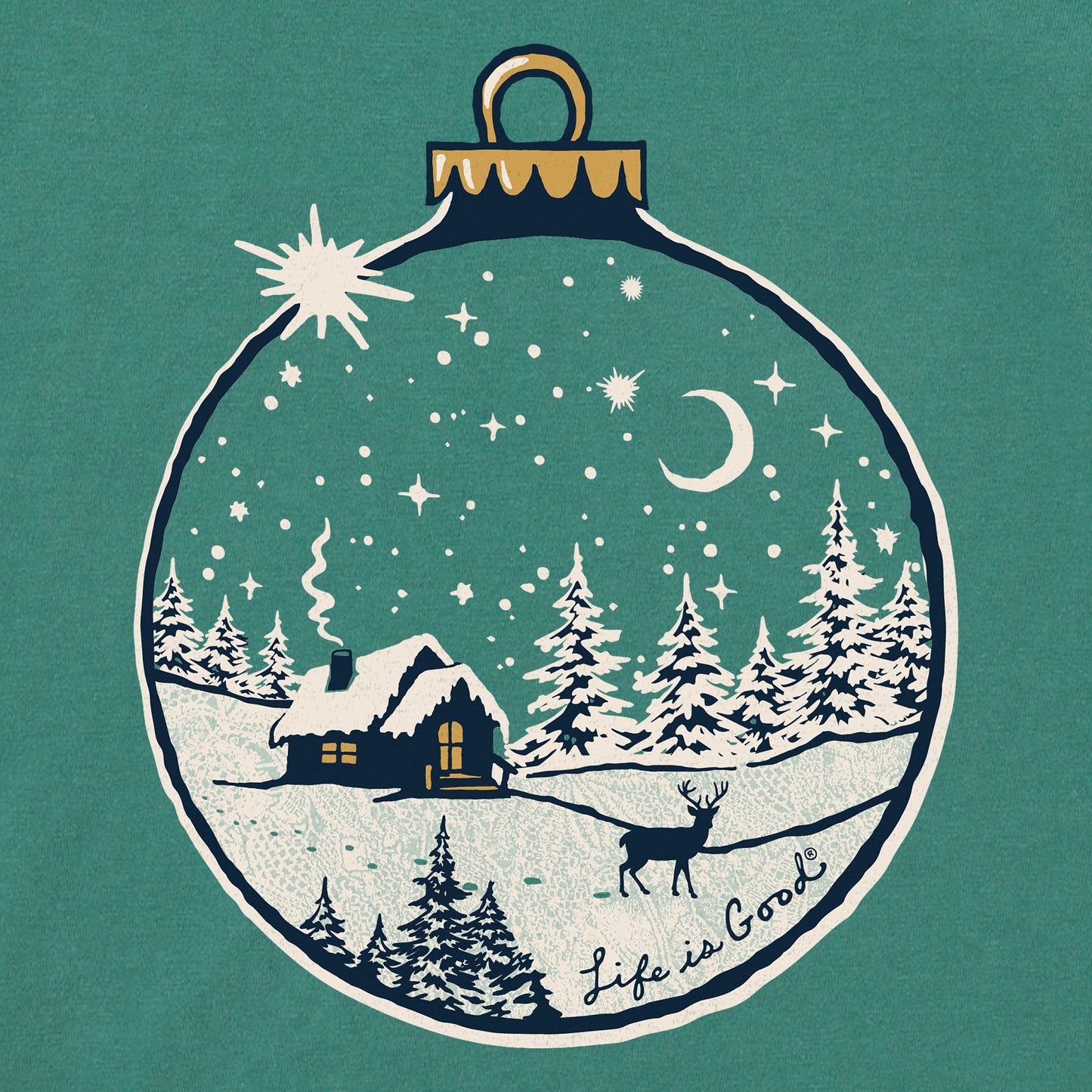 Women's Cabin Ornament Short Sleeve Crusher Tee