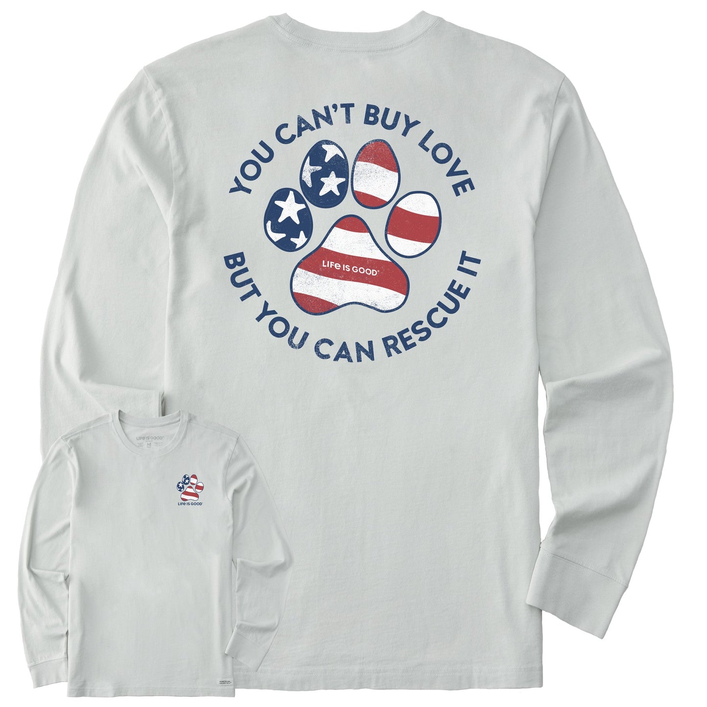 Men's Americana Rescue Paw Long Sleeve Crusher Tee