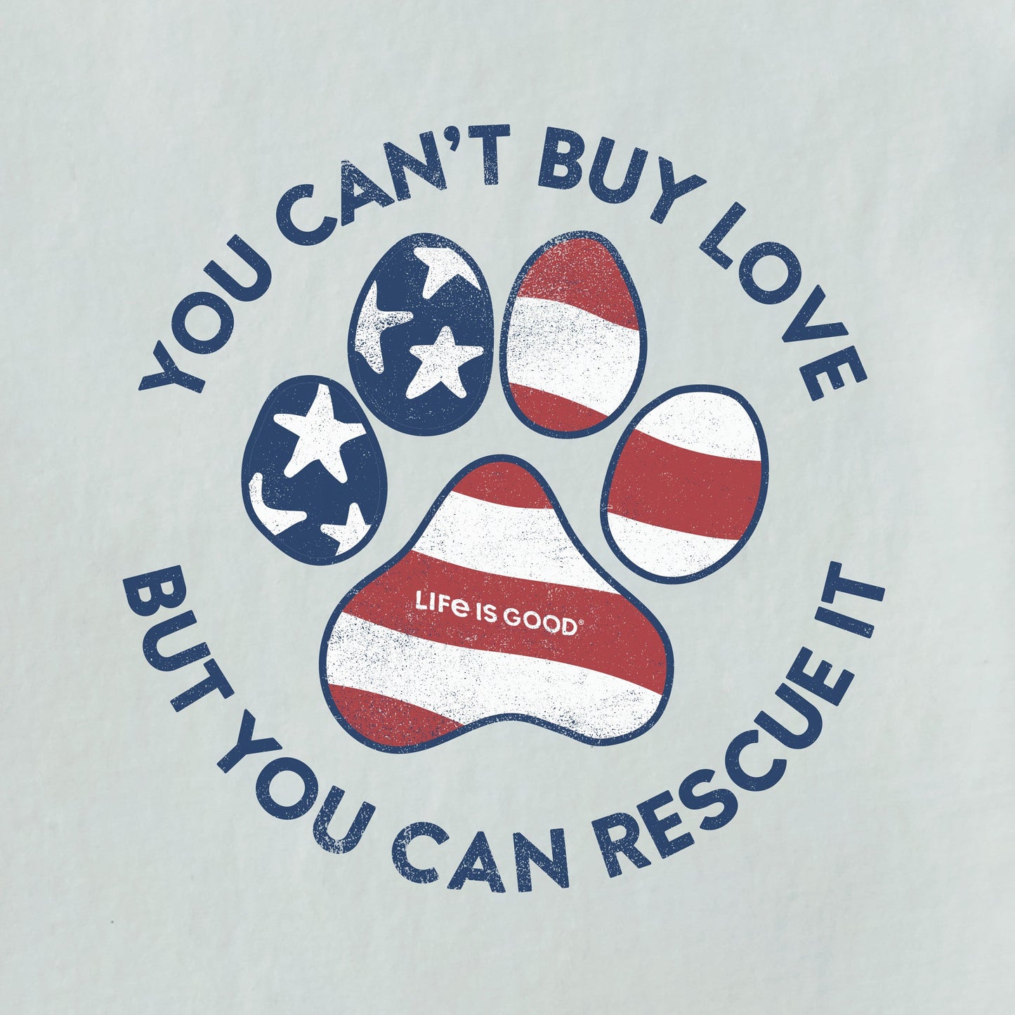 Men's Americana Rescue Paw Long Sleeve Crusher Tee