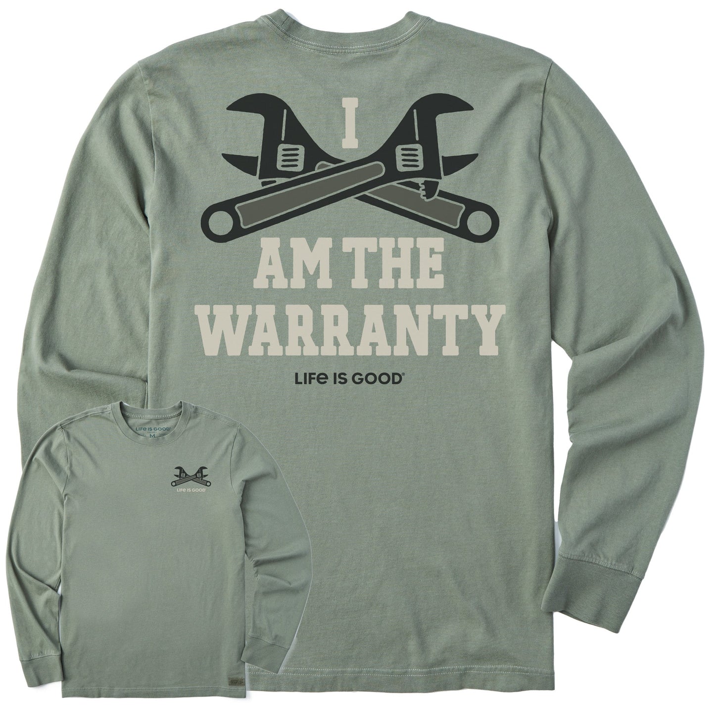 Men's I am the Warranty Long Sleeve Crusher Tee