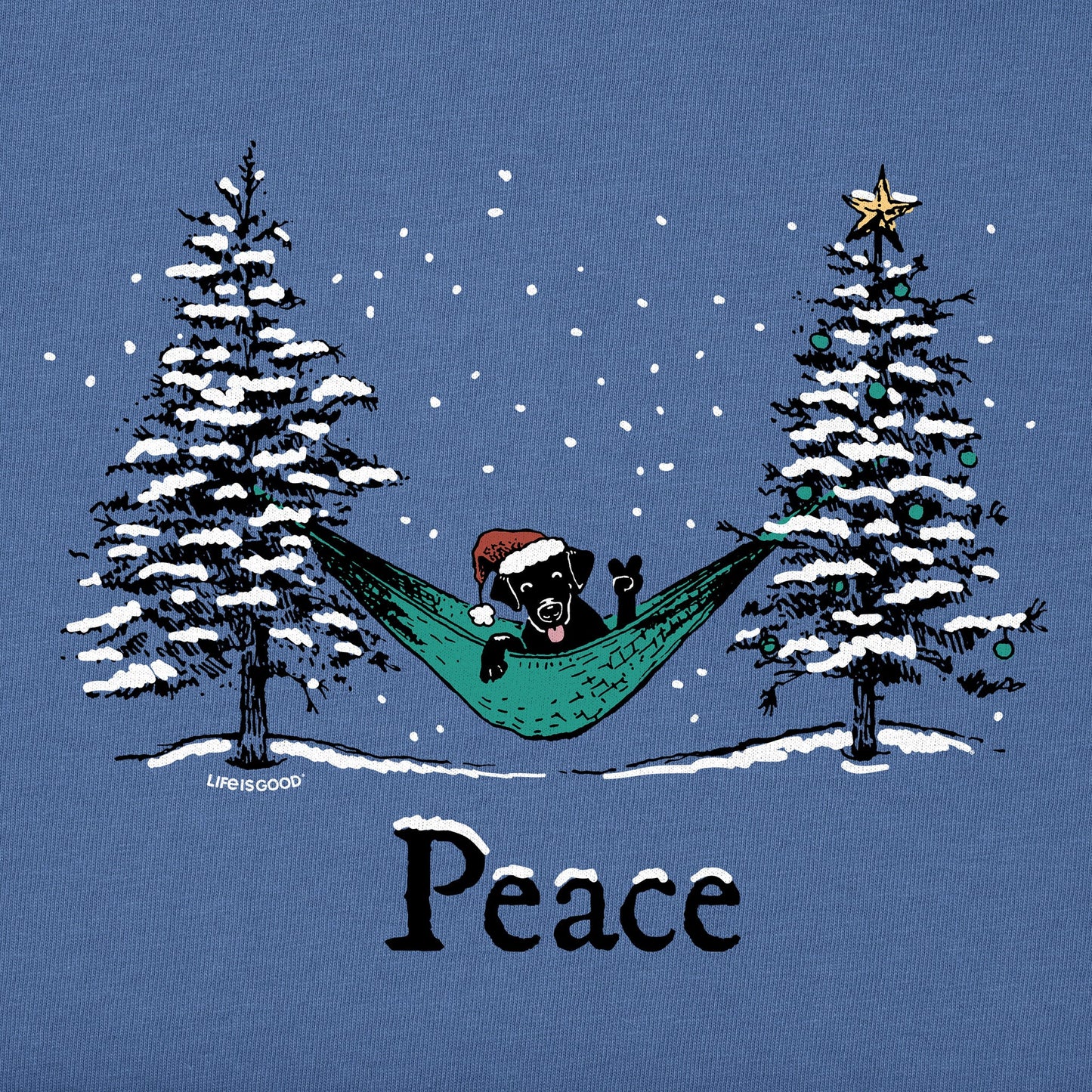 Men's Black Lab Peace Hammock Long Sleeve Crusher Tee