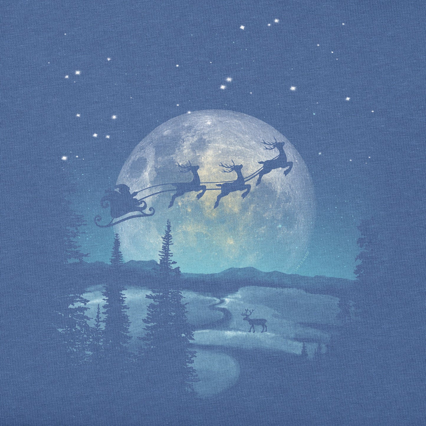 Men's Santa Moonlight Ride Long Sleeve Crusher Tee