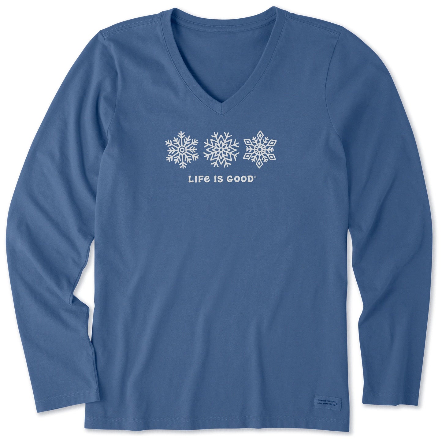 Women's Three Snowflakes Long Sleeve Crusher Vee