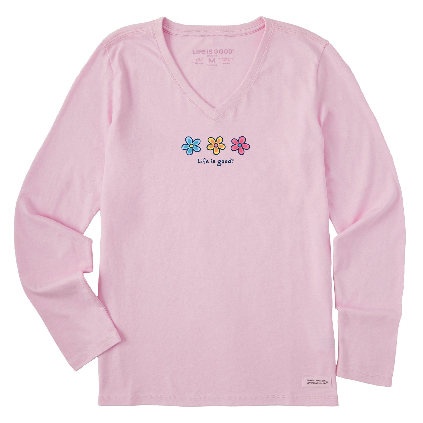 Women's Three Daisies Long Sleeve Crusher Vee