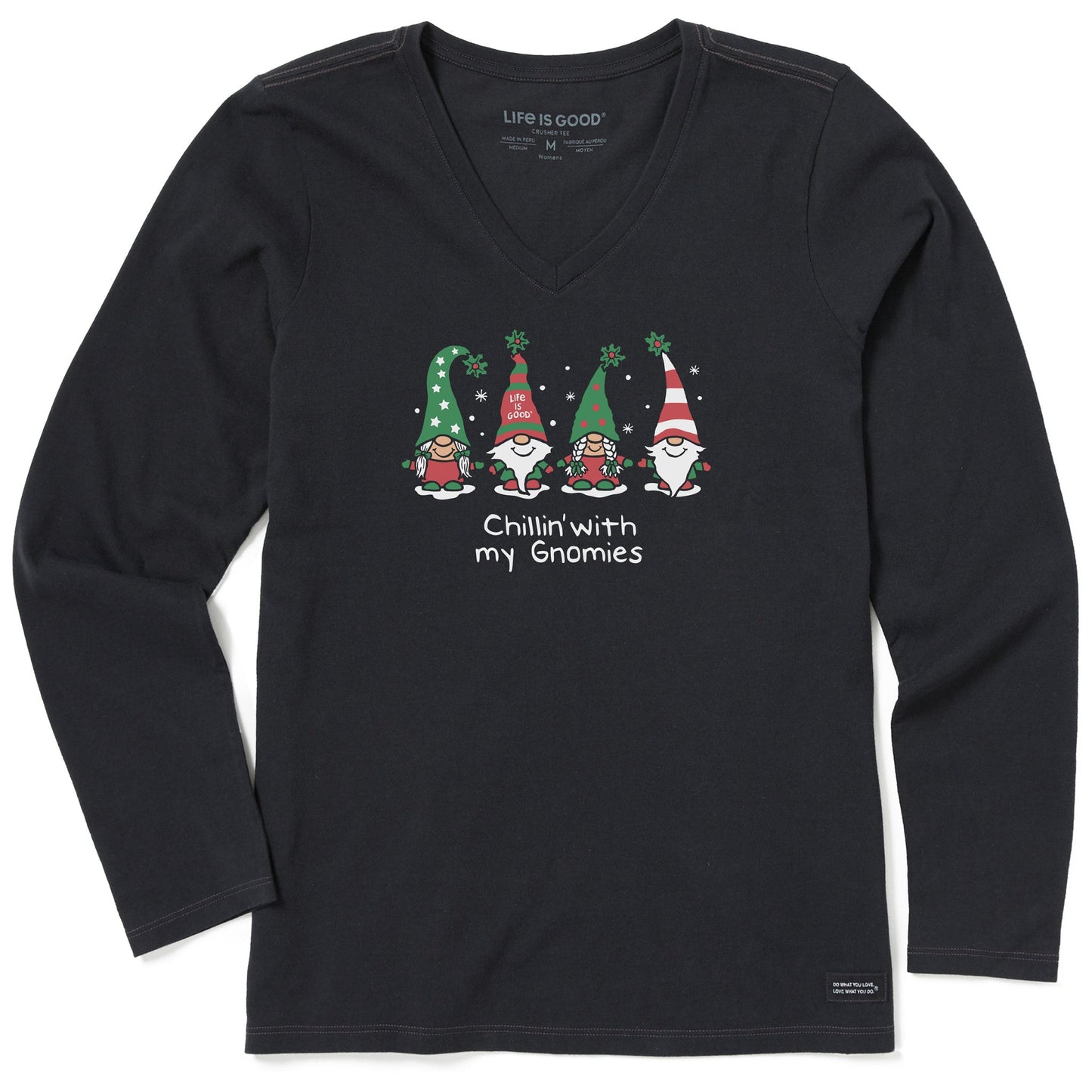 Women's Chillin' with my Gnomies Fam Long Sleeve Crusher Vee