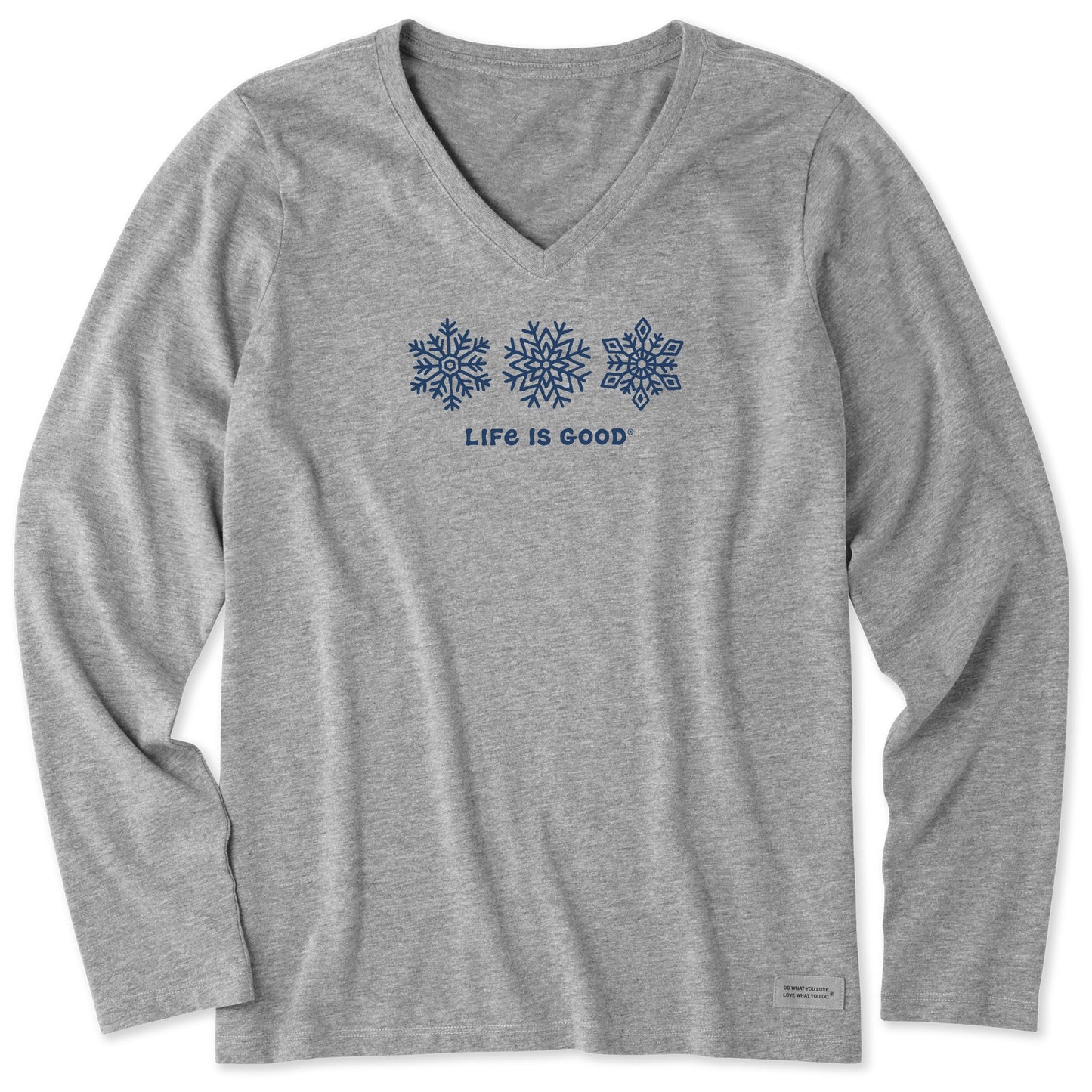 Women's Three Snowflakes Long Sleeve Crusher Vee