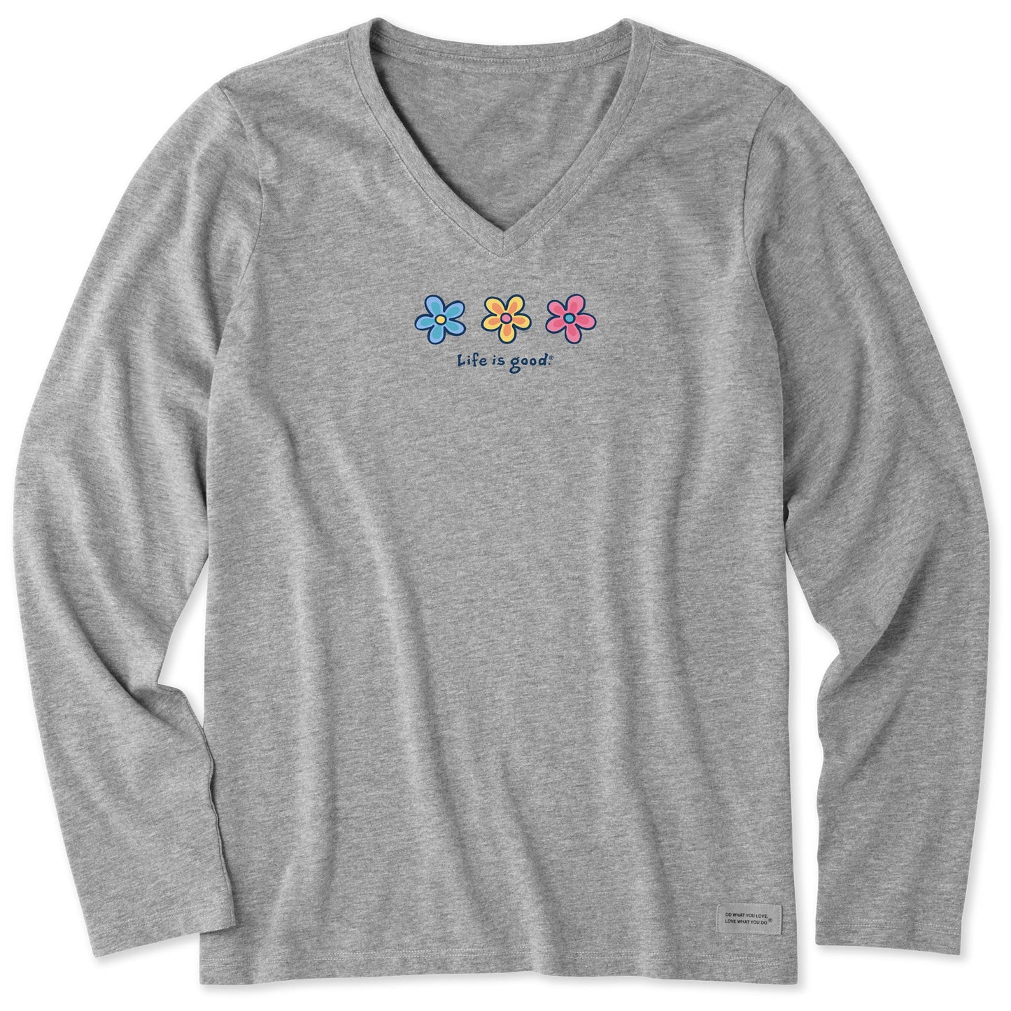 Women's Three Daisies Long Sleeve Crusher Vee