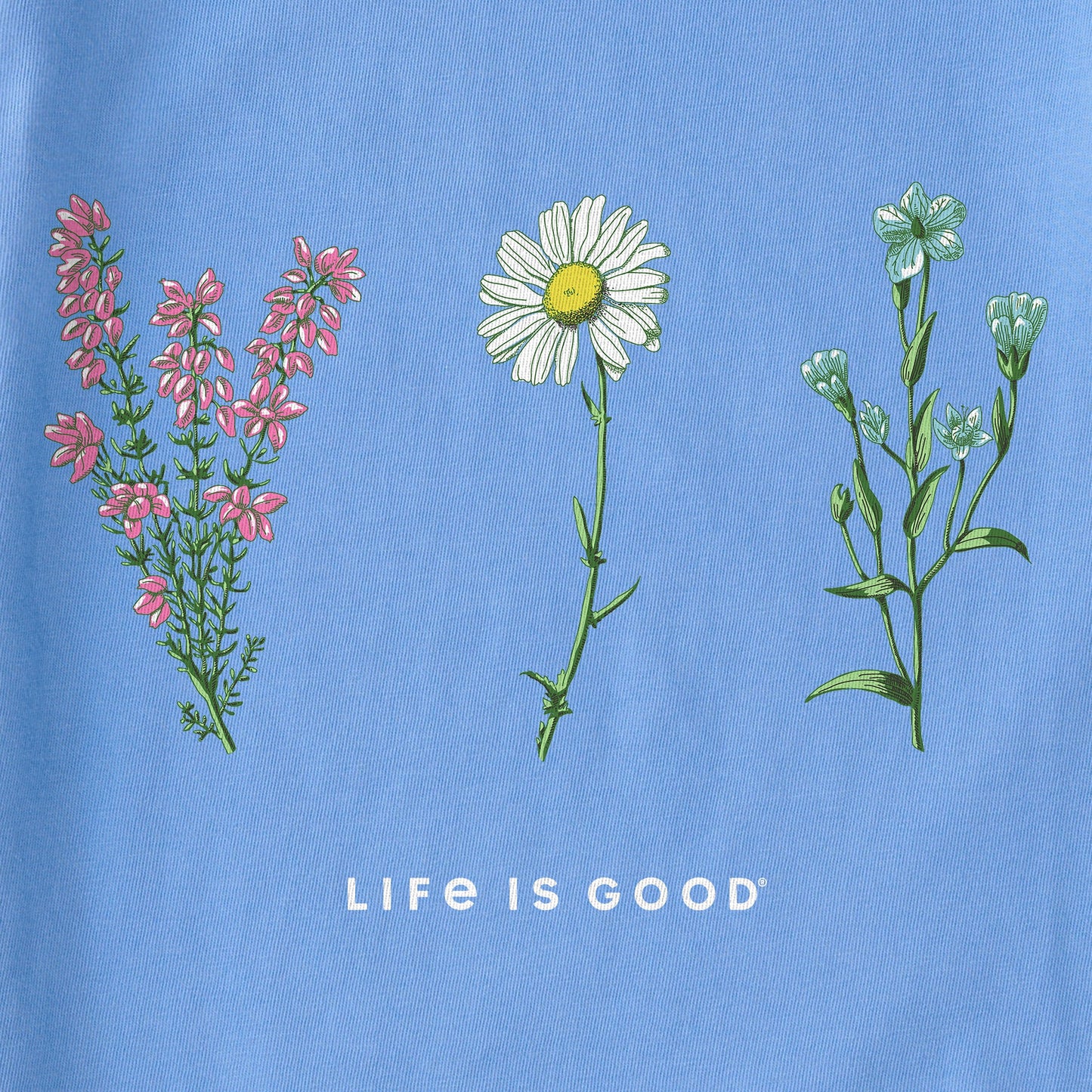 Women's Detailed Wildflowers Long Sleeve Crusher Vee