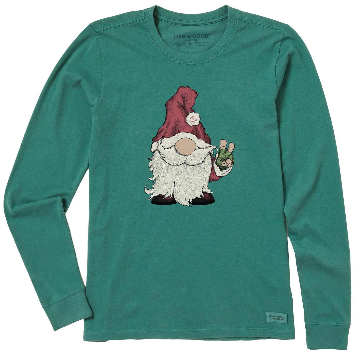 Women's Gnome Santa Long Sleeve Crusher Tee