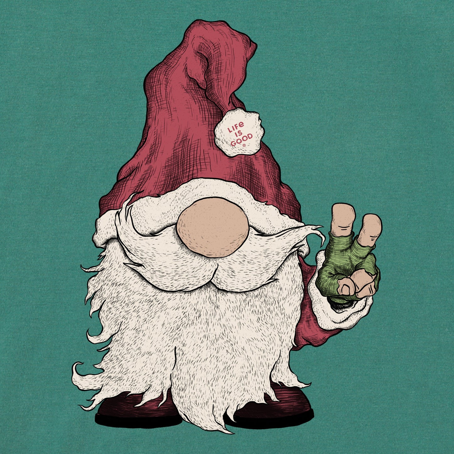 Women's Gnome Santa Long Sleeve Crusher Tee