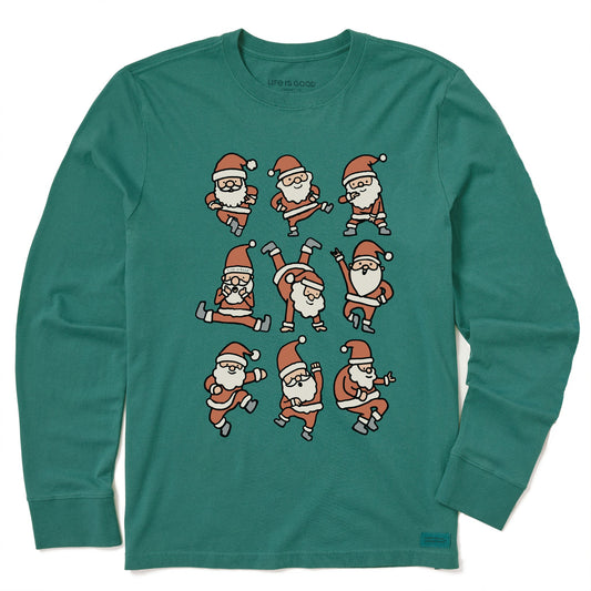 Kids Dancing Santas Grid Long Sleeve Crusher Tee