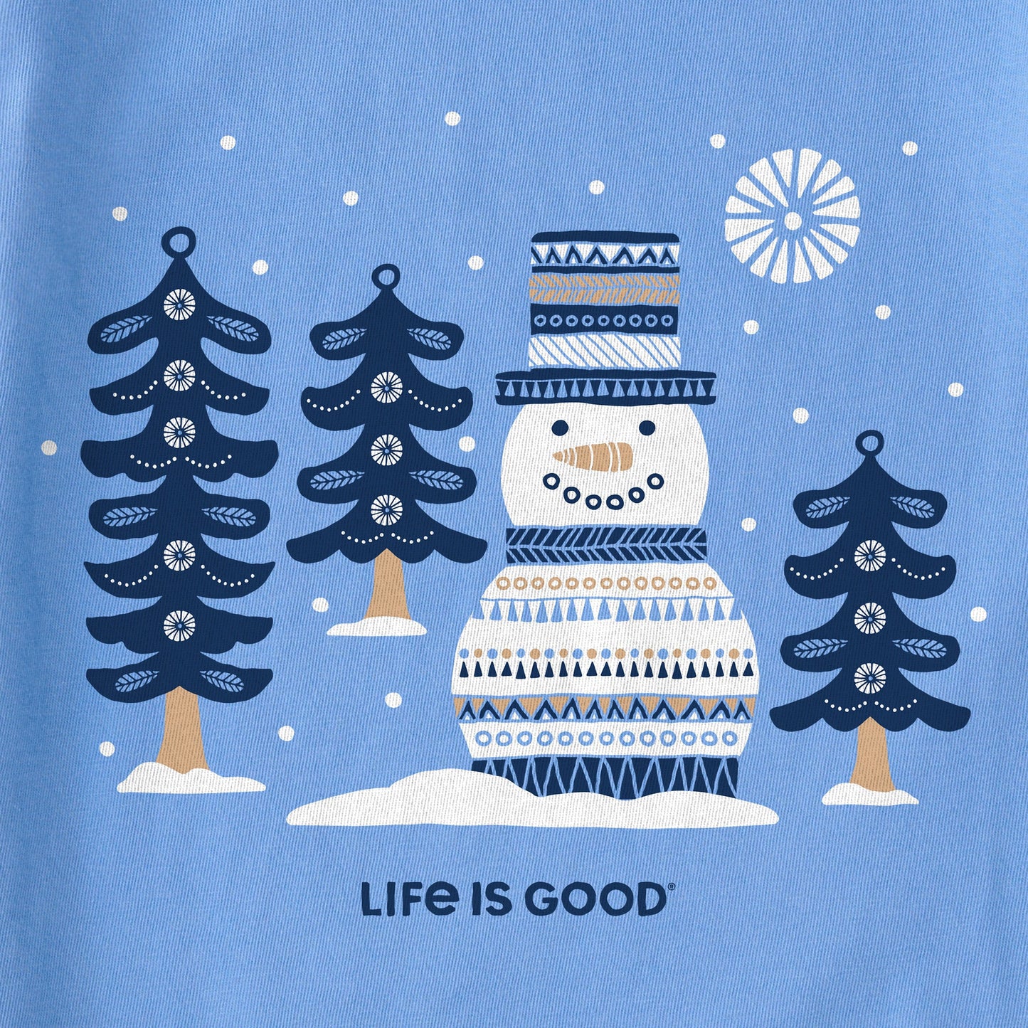 Kids Snowman and Trees Long Sleeve Crusher Tee