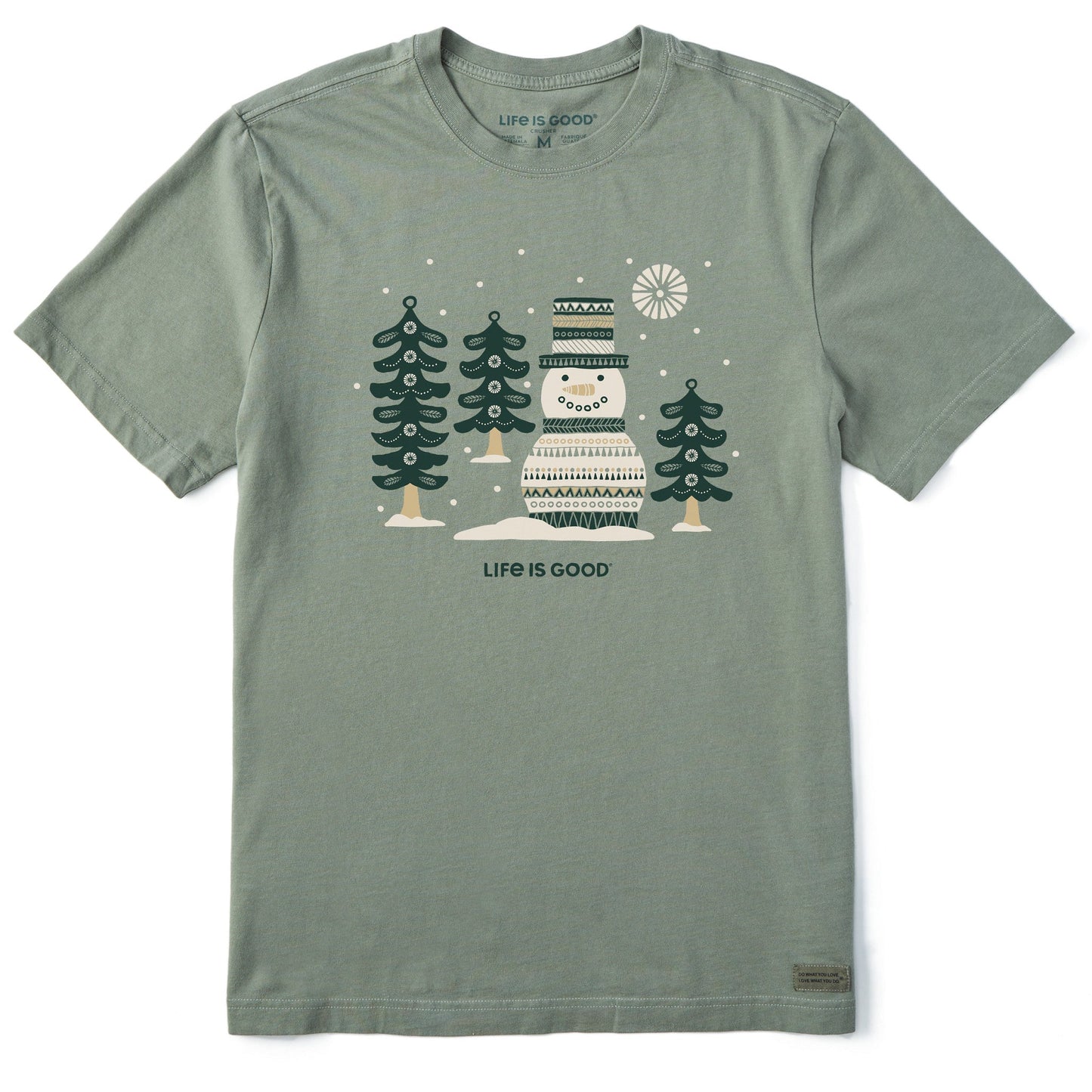 Men's Snowman and Trees Short Sleeve Crusher Tee