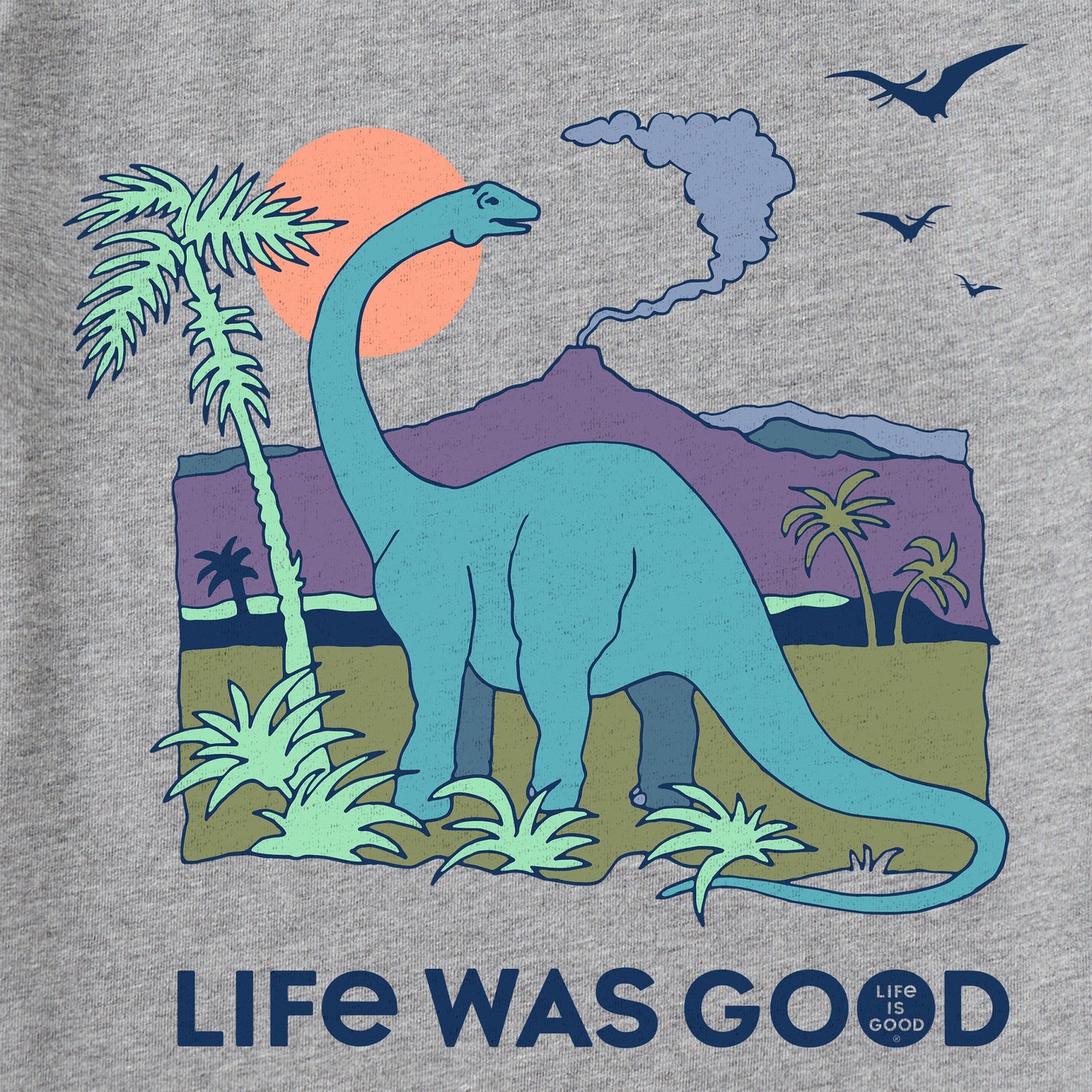 Kids Dinosaur Life was Good Long Sleeve Crusher Tee