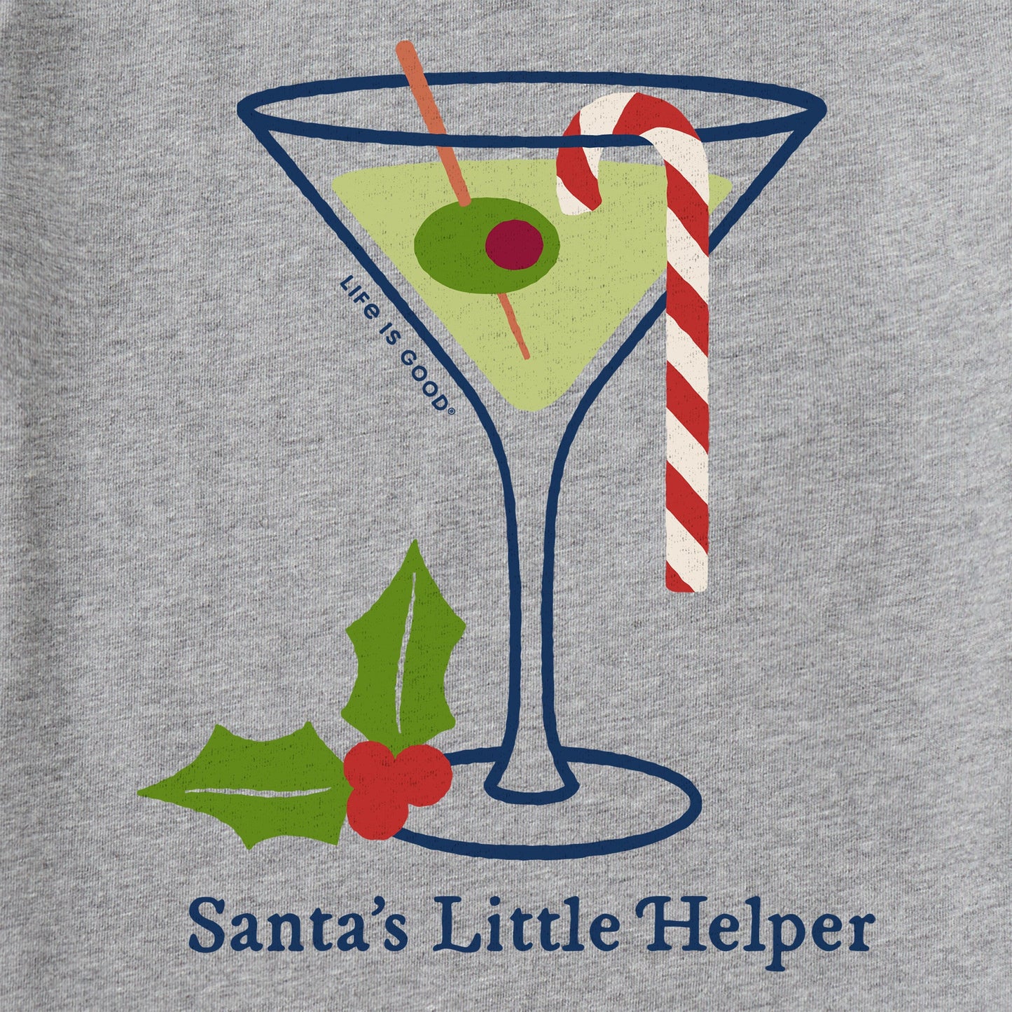 Women's Santa's Little Helper Martini Long Sleeve Crusher Vee