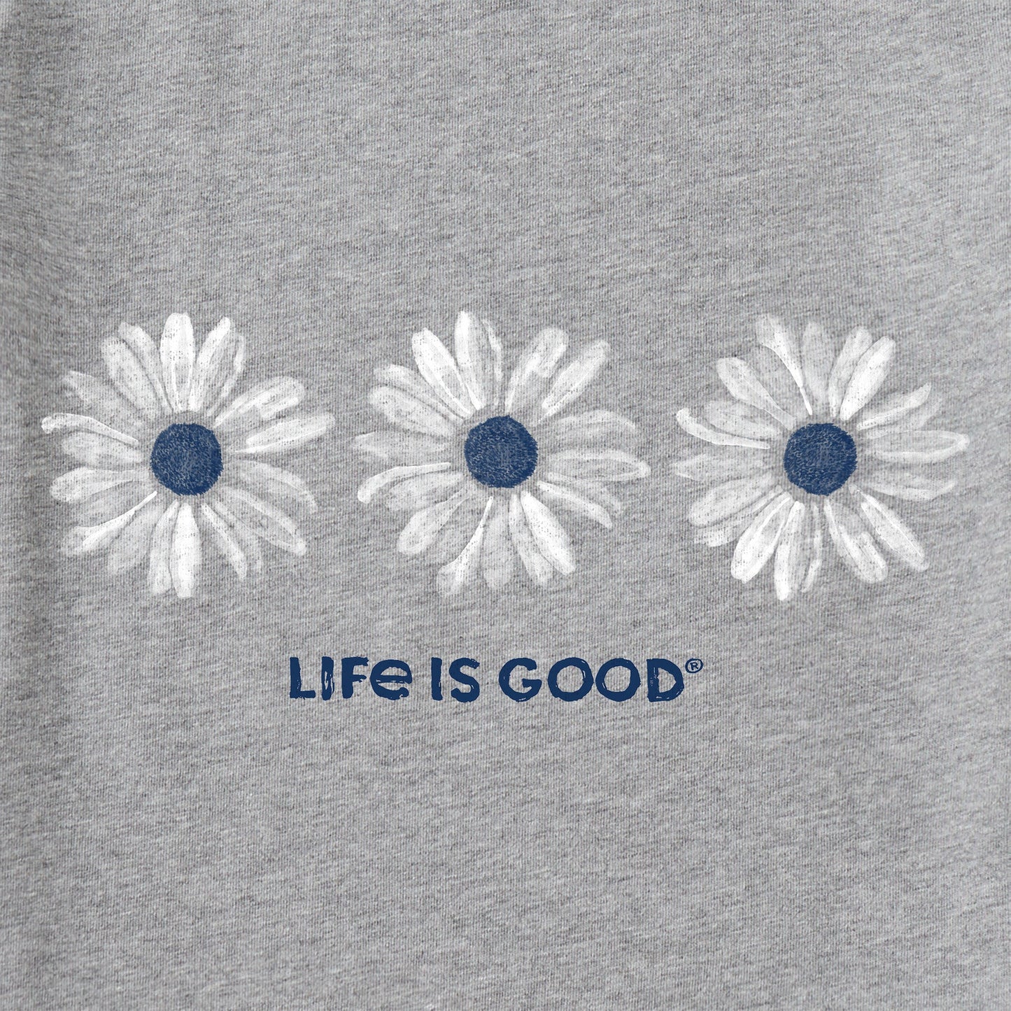 Women's Three Painted Daisies Long Sleeve Crusher Vee