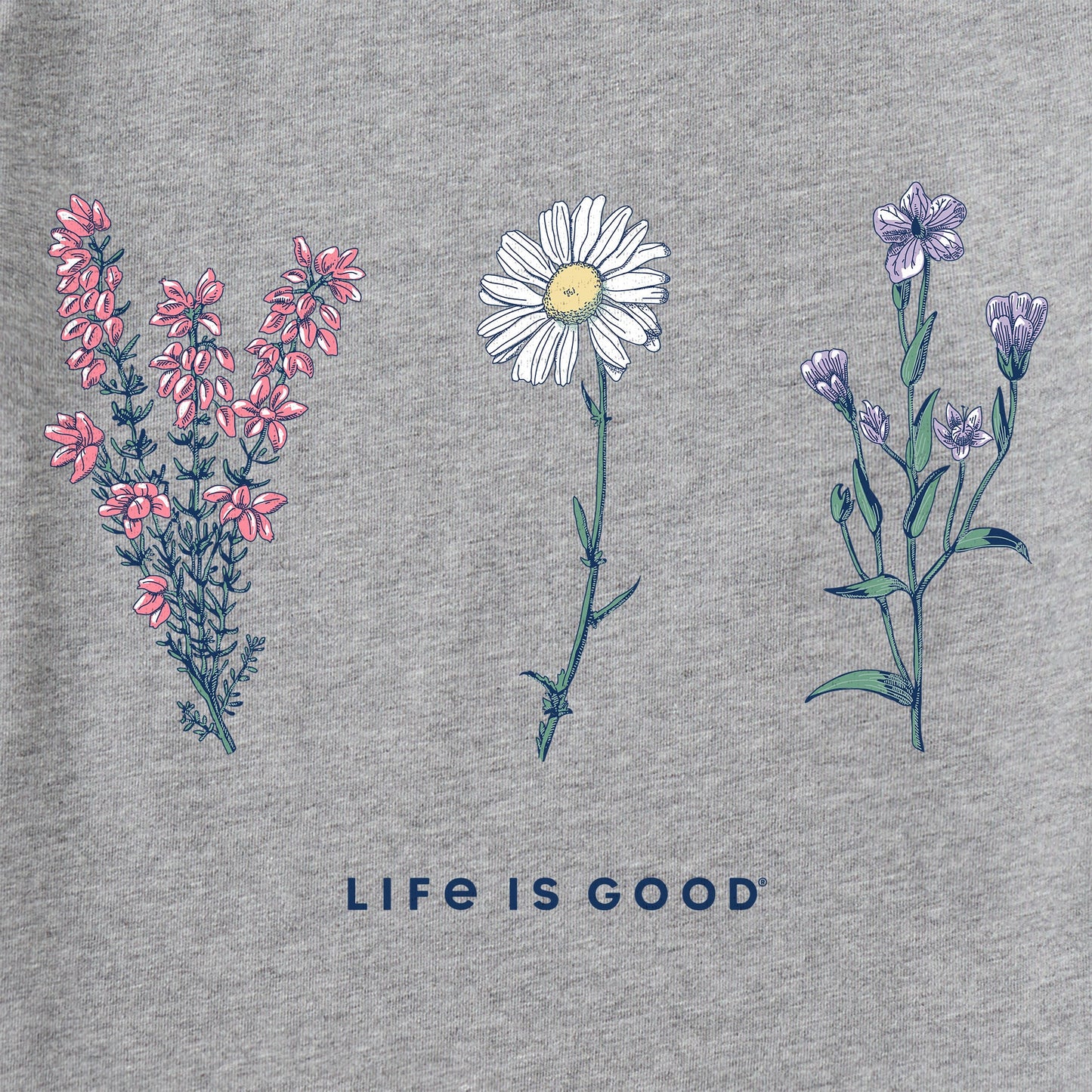 Women's Detailed Wildflowers Long Sleeve Crusher Vee