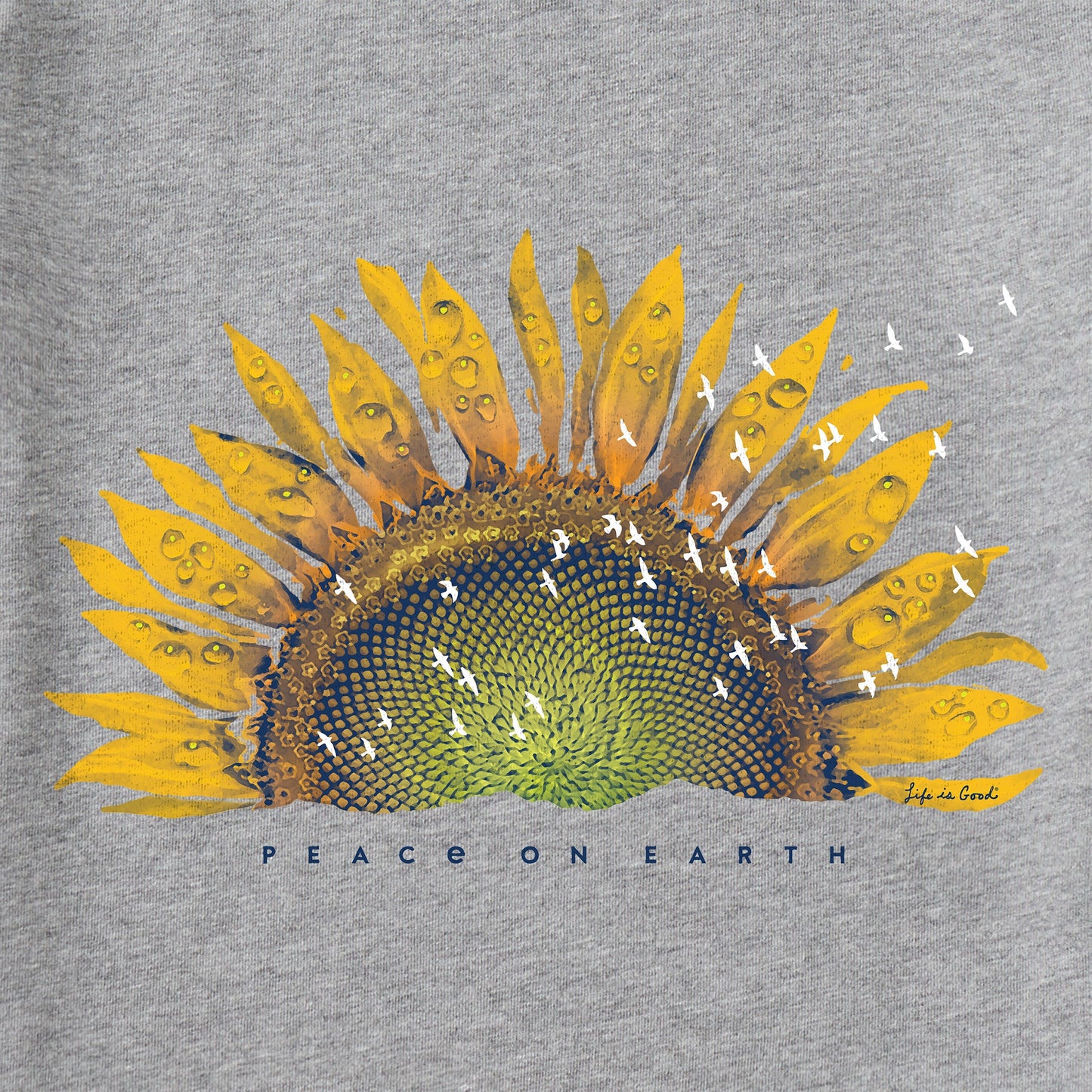 Women's Sunflower Dew Peace on Earth Long Sleeve Crusher Vee