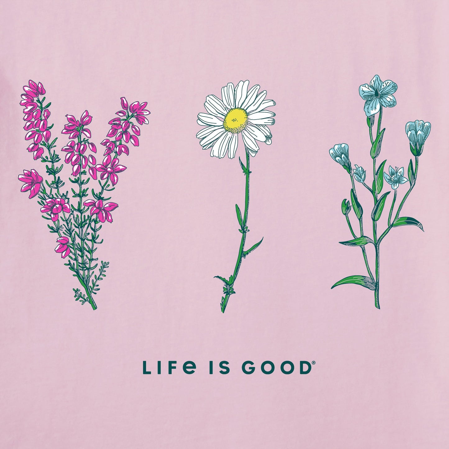 Women's Detailed Wildflowers Long Sleeve Crusher Vee