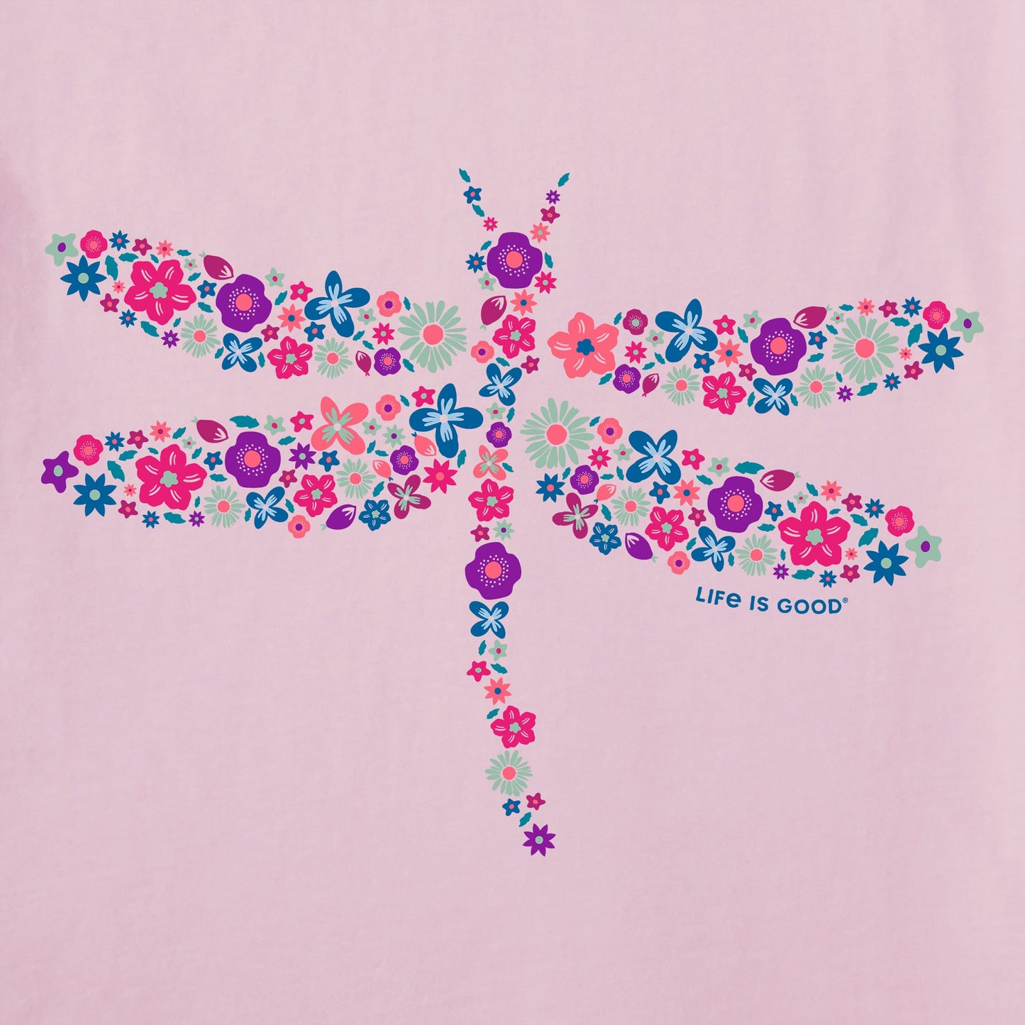 Women's Dragonfly Flowers Long Sleeve Crusher Vee