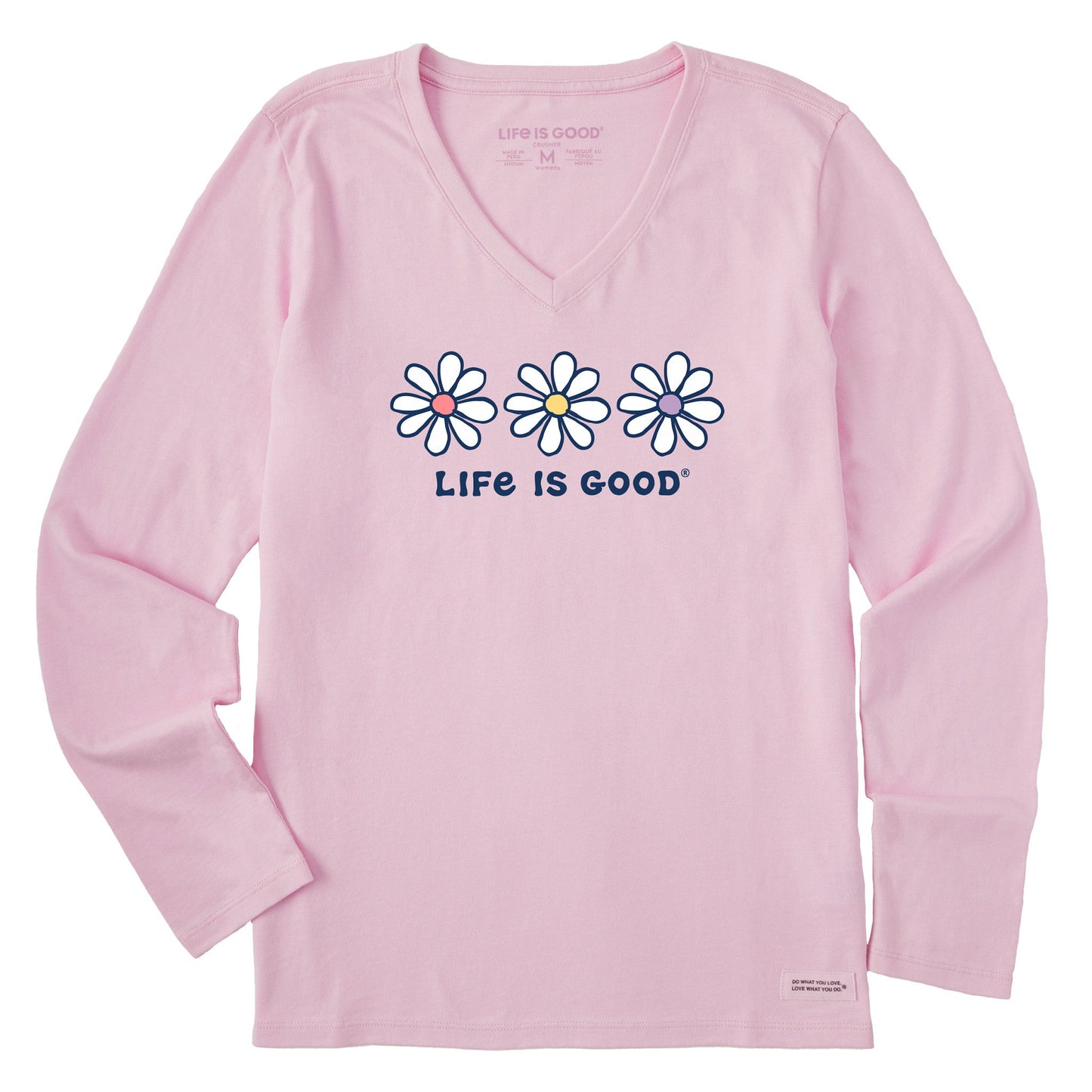 Women's 3 Daisies Long Sleeve Crusher Vee