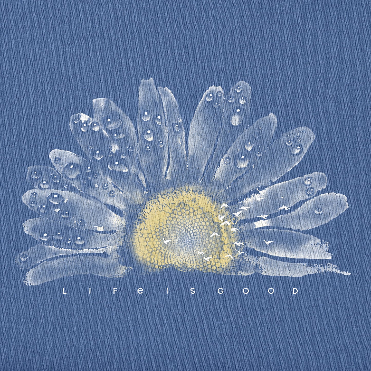 Women's Watercolor Daisy Long Sleeve Crusher Vee