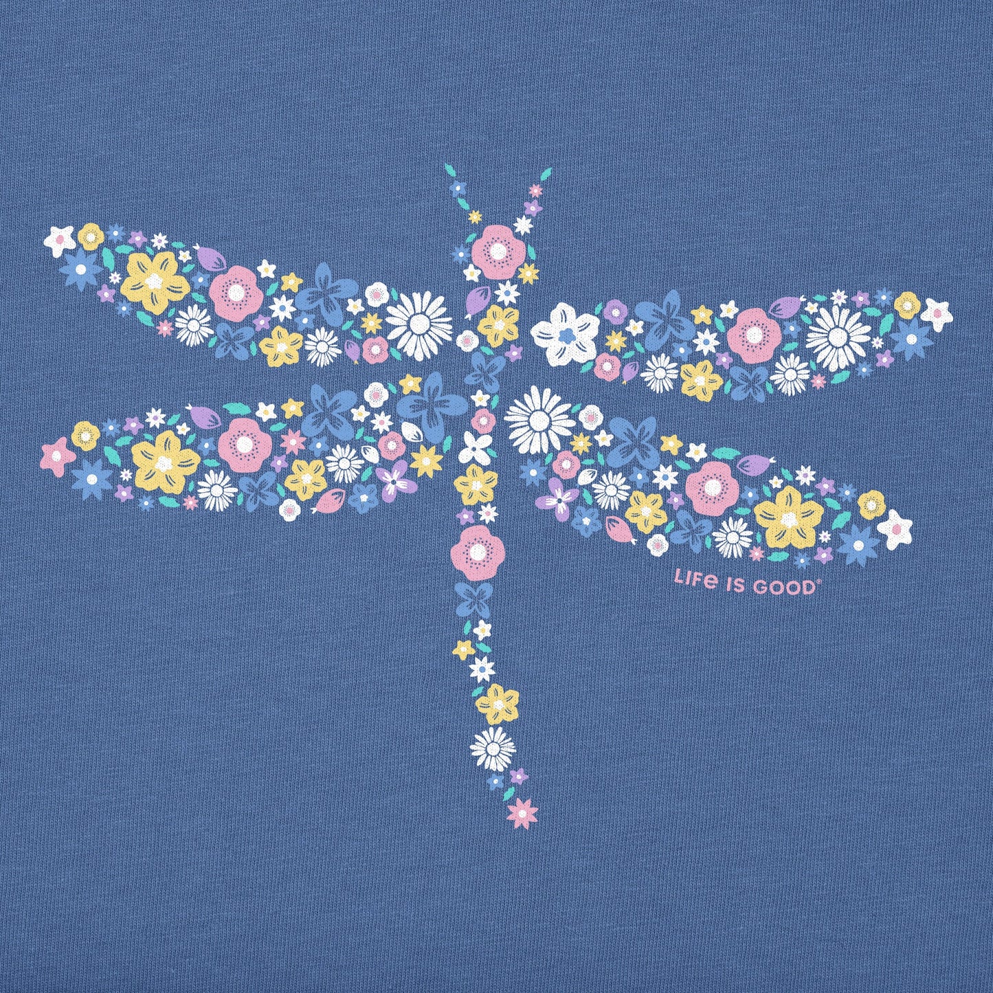 Women's Dragonfly Flowers Long Sleeve Crusher Vee