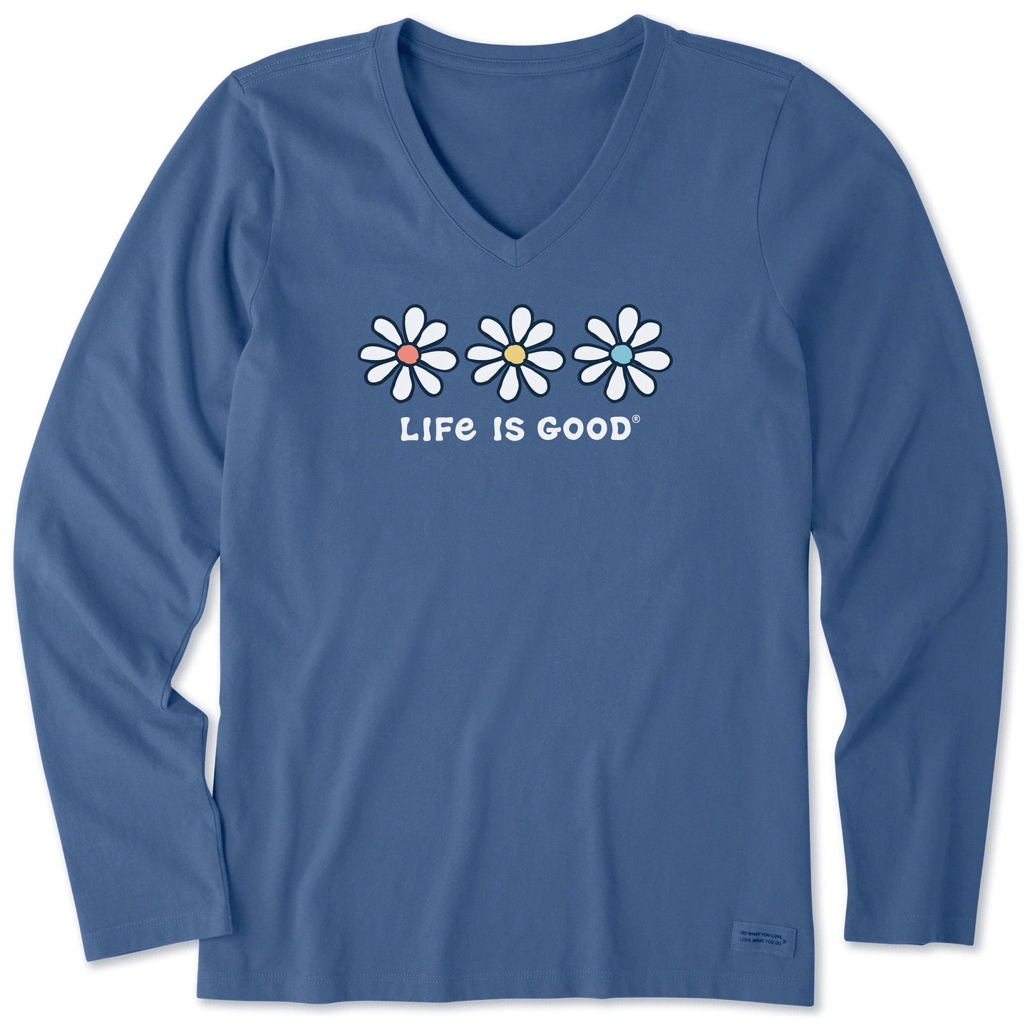 Women's 3 Daisies Long Sleeve Crusher Vee