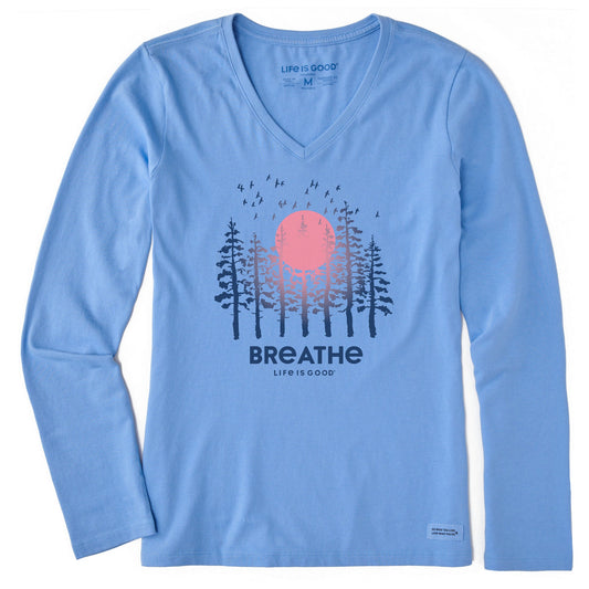 Women's Breathe Forest Long Sleeve Crusher Vee
