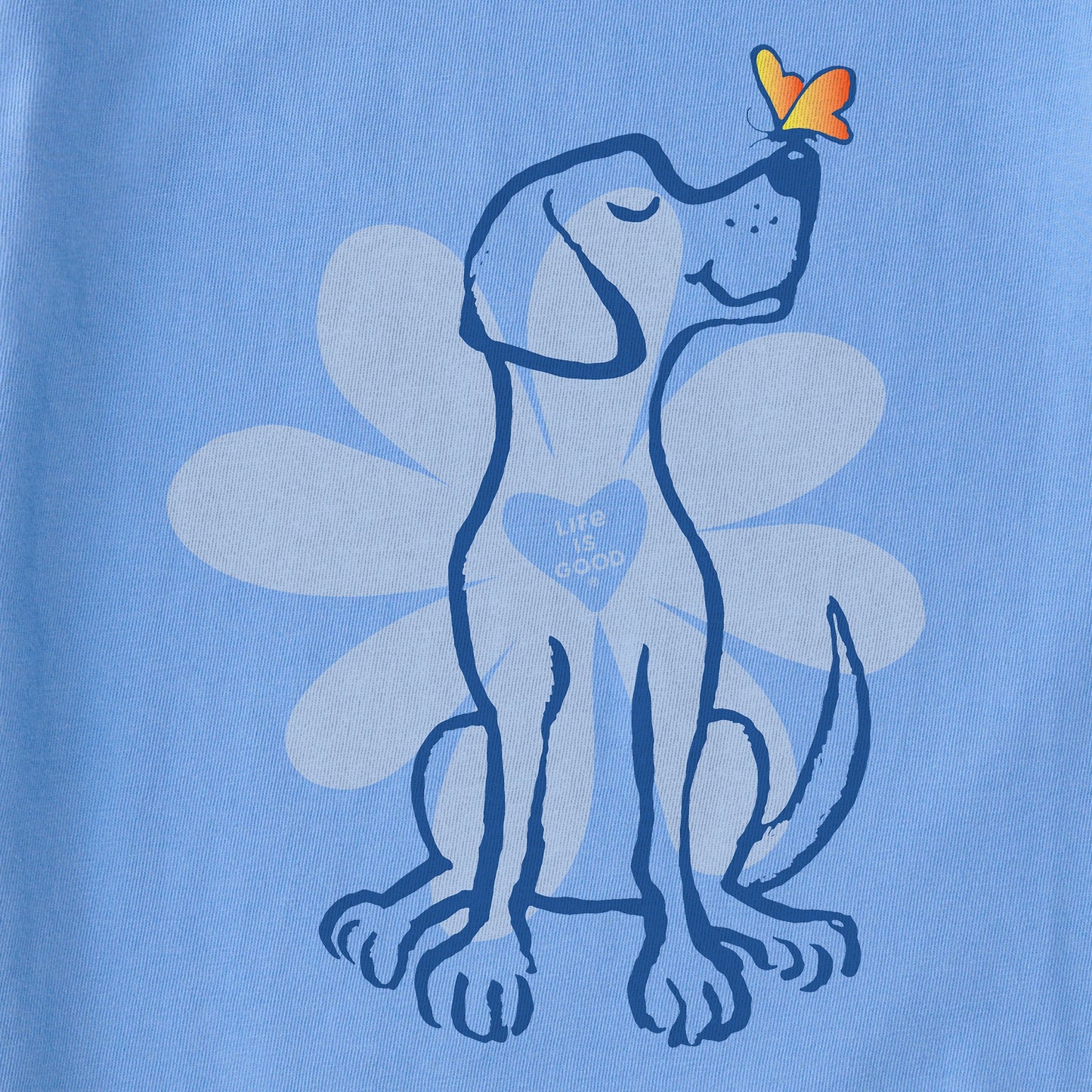 Women's Spring Daisy Dog Long Sleeve Crusher Vee