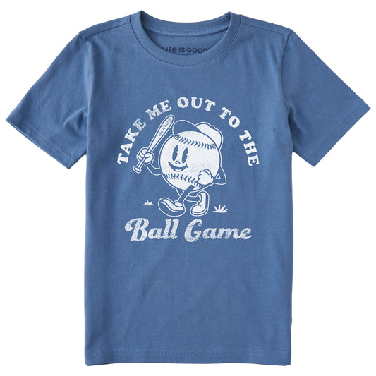 Kids Take Me Out to the Ball Game Short Sleeve Crusher Tee