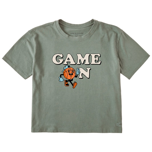 Women's Game On Hoop Short Sleeve Crusher Boxy Tee