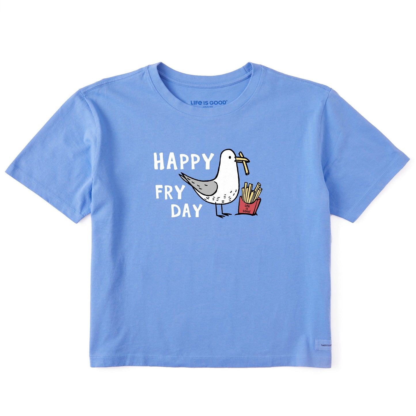 Women's Happy Fry Day Short Sleeve Crusher Boxy Tee