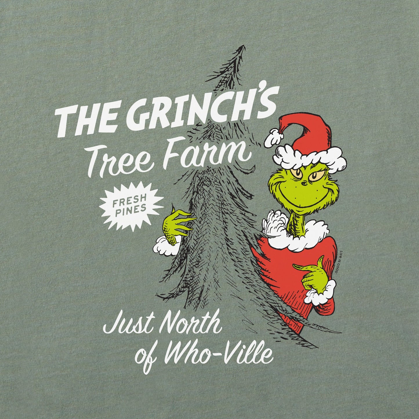 Men's Grinch's Tree Farm Long Sleeve Crusher Tee