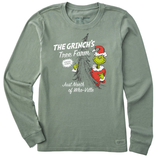 Women's Grinch's Tree Farm Long Sleeve Crusher Tee