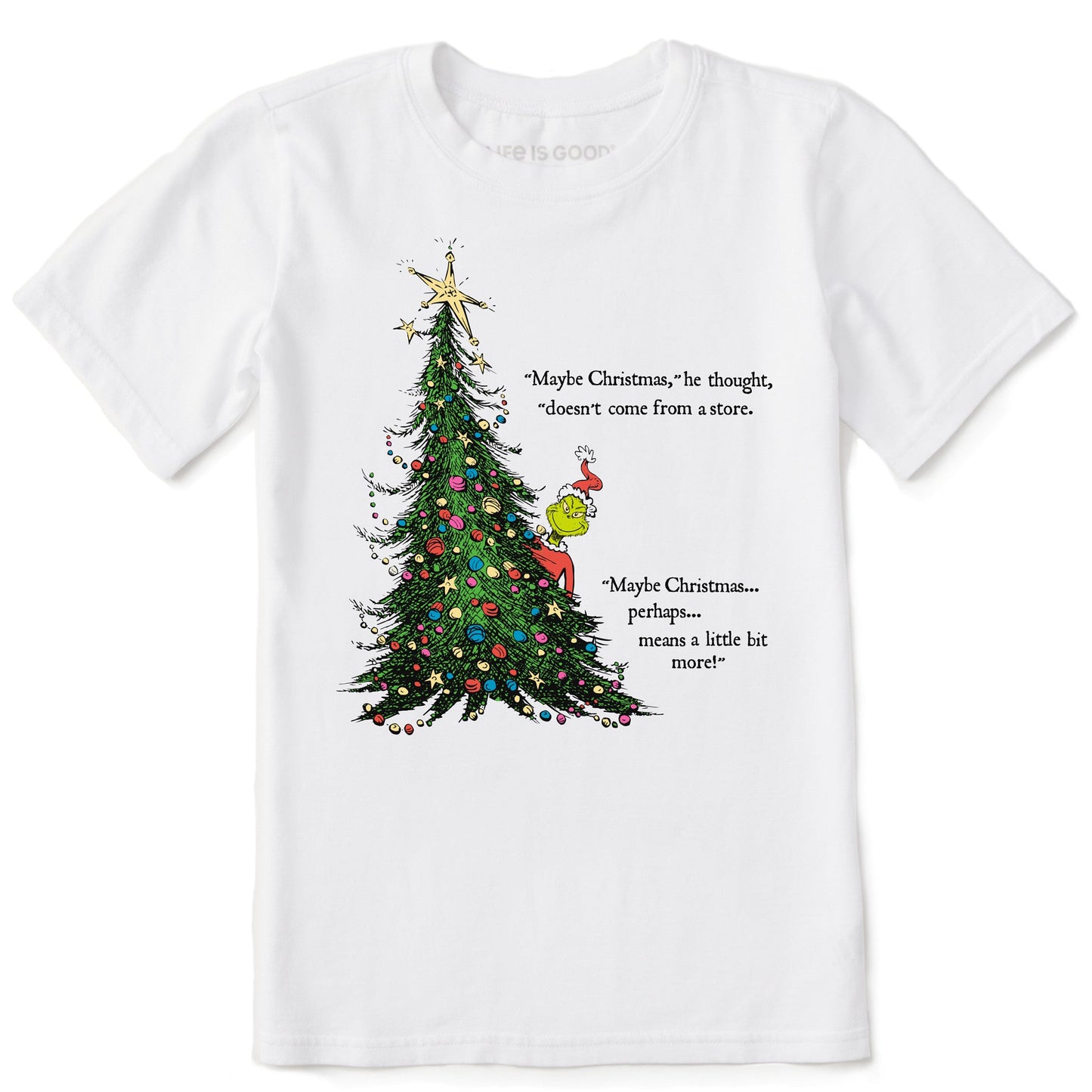 Kids Grinch Christmas Means More Short Sleeve Crusher Tee
