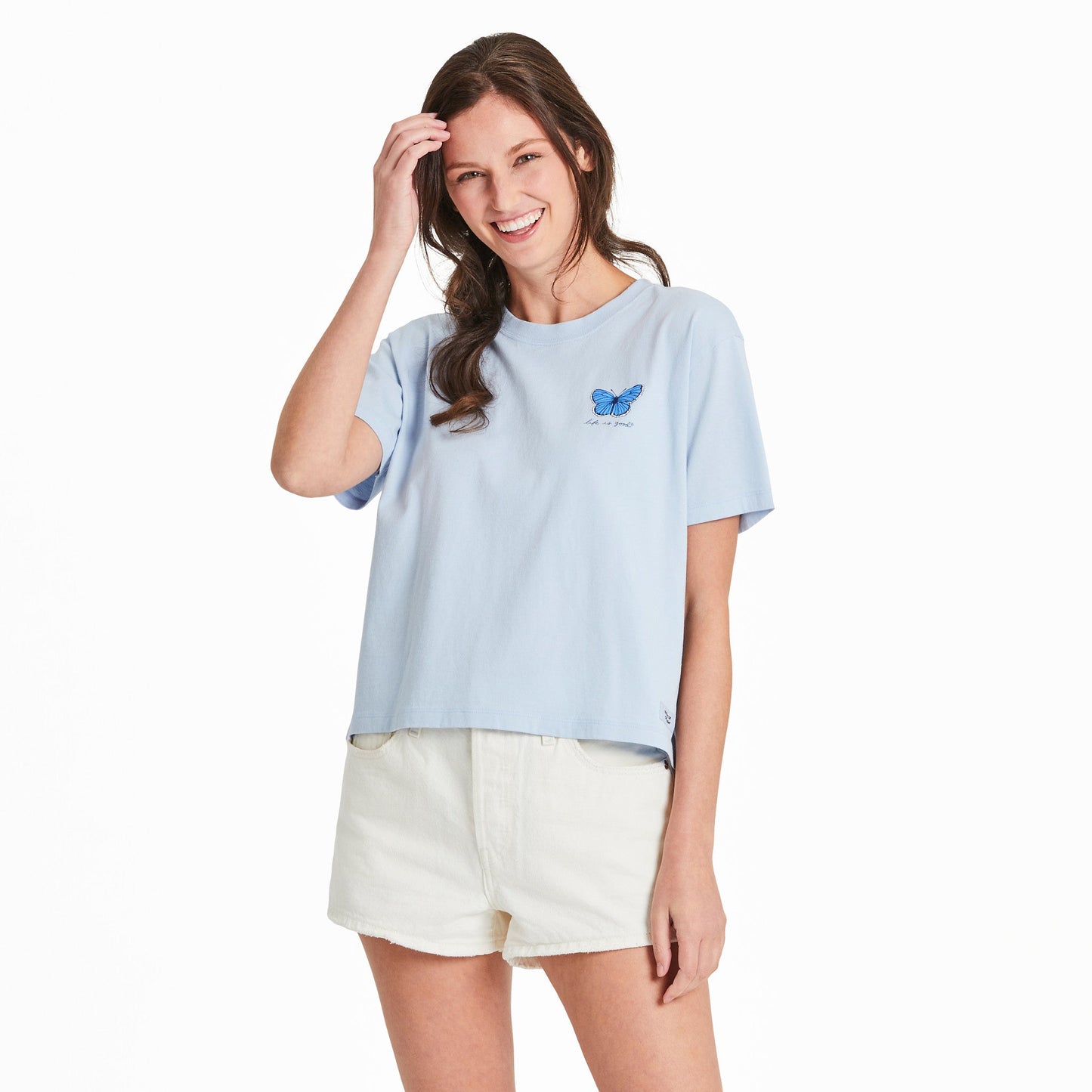 Women's Pure Magic Butterflies Short Sleeve Crusher Boxy Tee